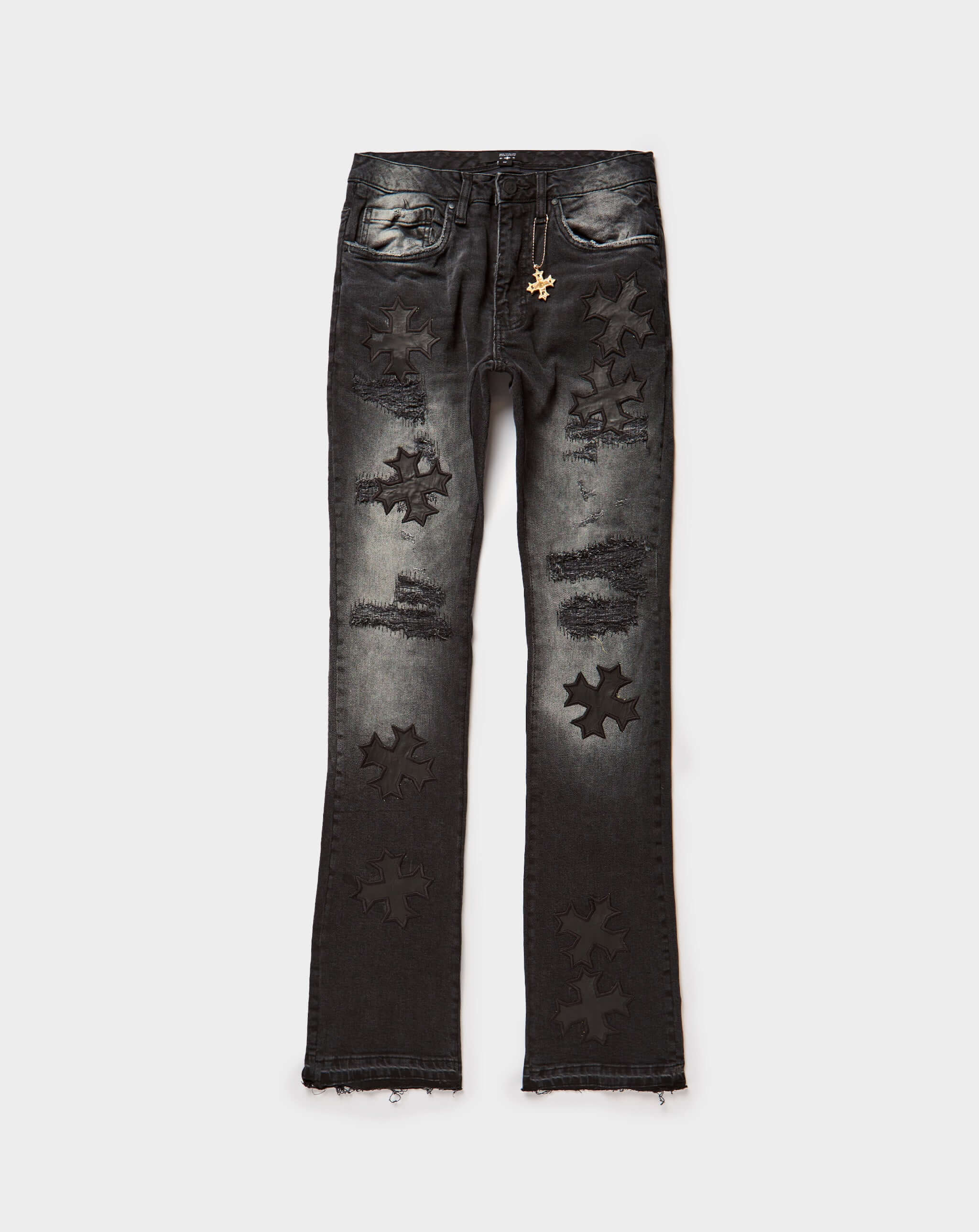 黒すけ   Jeans （ジョングク） Jordan Craig Jordan Craig Crossed Scythe Patches Stacked Jeans