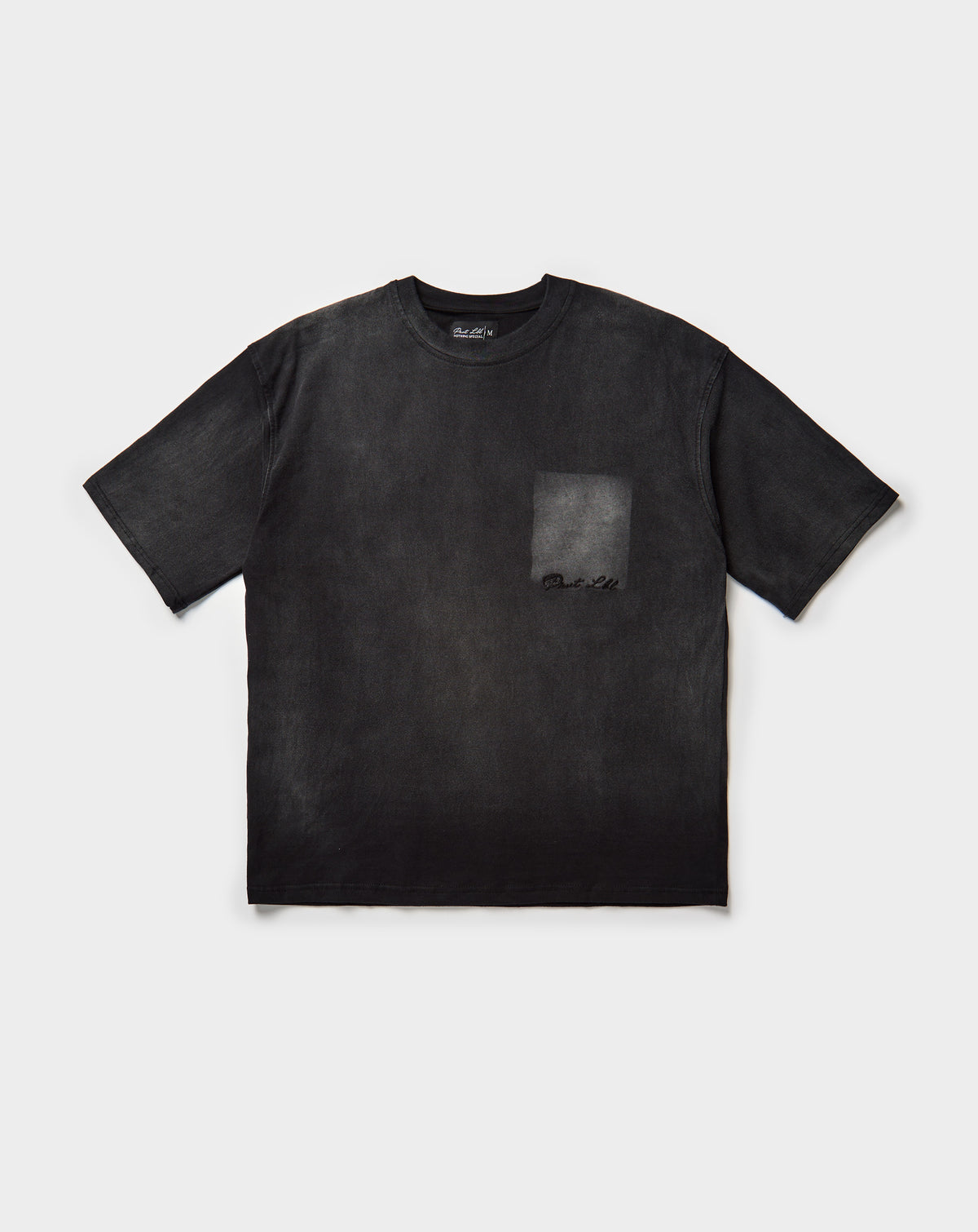 PRVT LBL Shadow Pocket T-Shirt in Washed Black