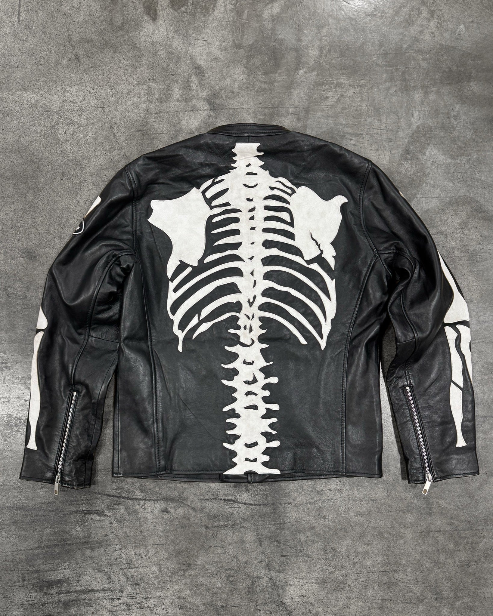 Truce Skeleton Leather Jacket -  Underground Streetwear Brand - ruleofnext.com