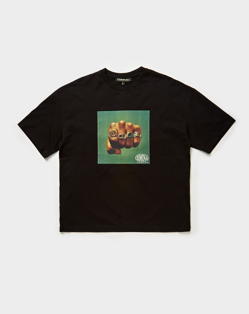 Criminal Damage Fist Of Gold T-Shirt. Underground Apparel. Rule of Next Streetwear.