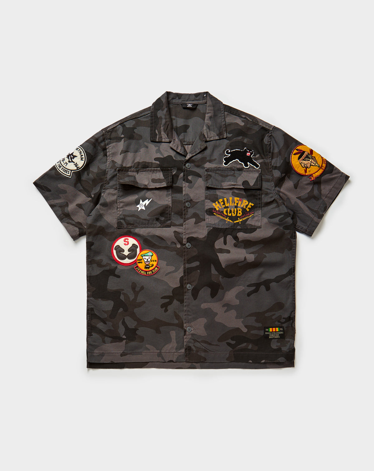 Jordan Craig Hellfire Camp Shirt Vintage Camo in Black Camo