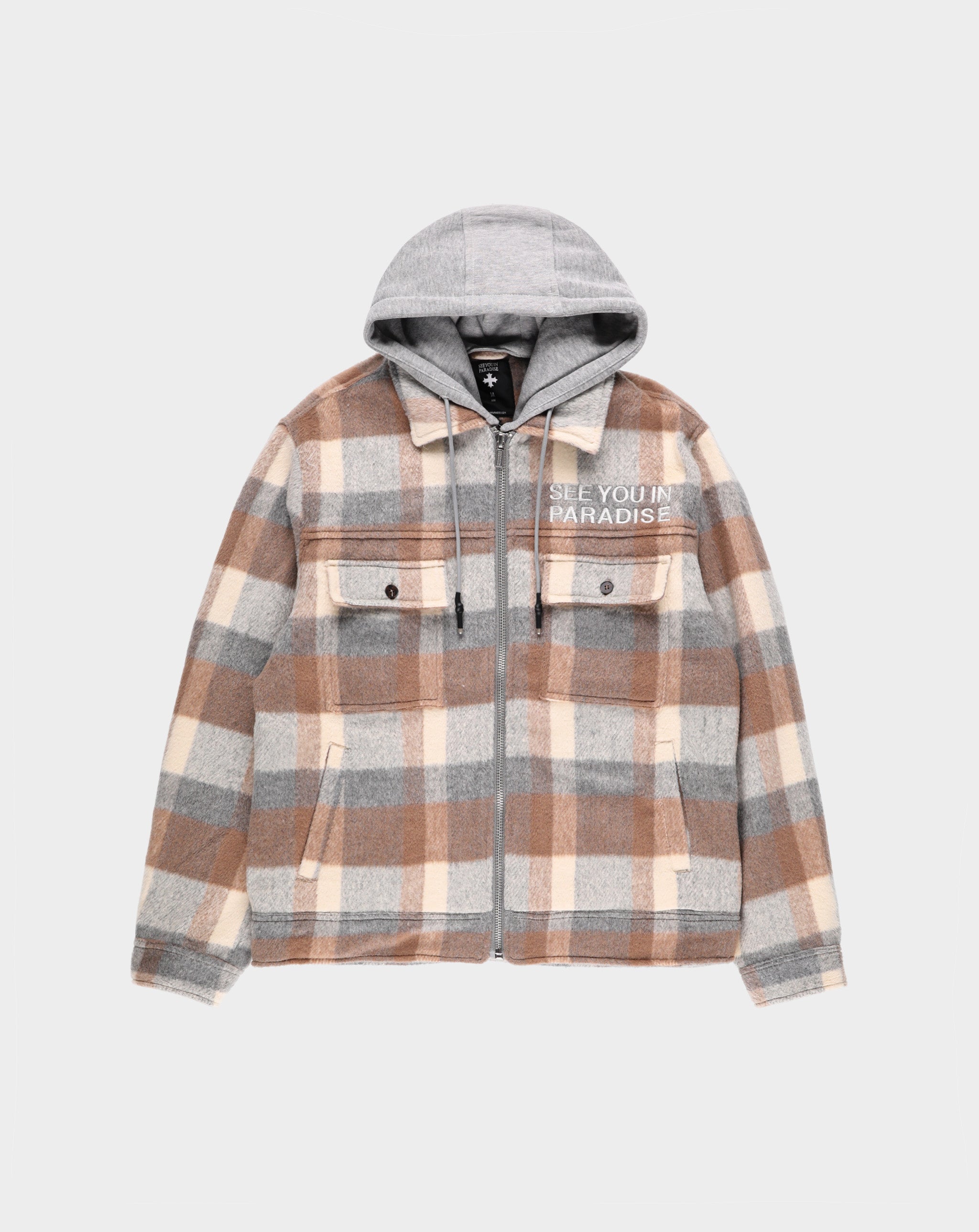 Flannel Over Shirt With Hood