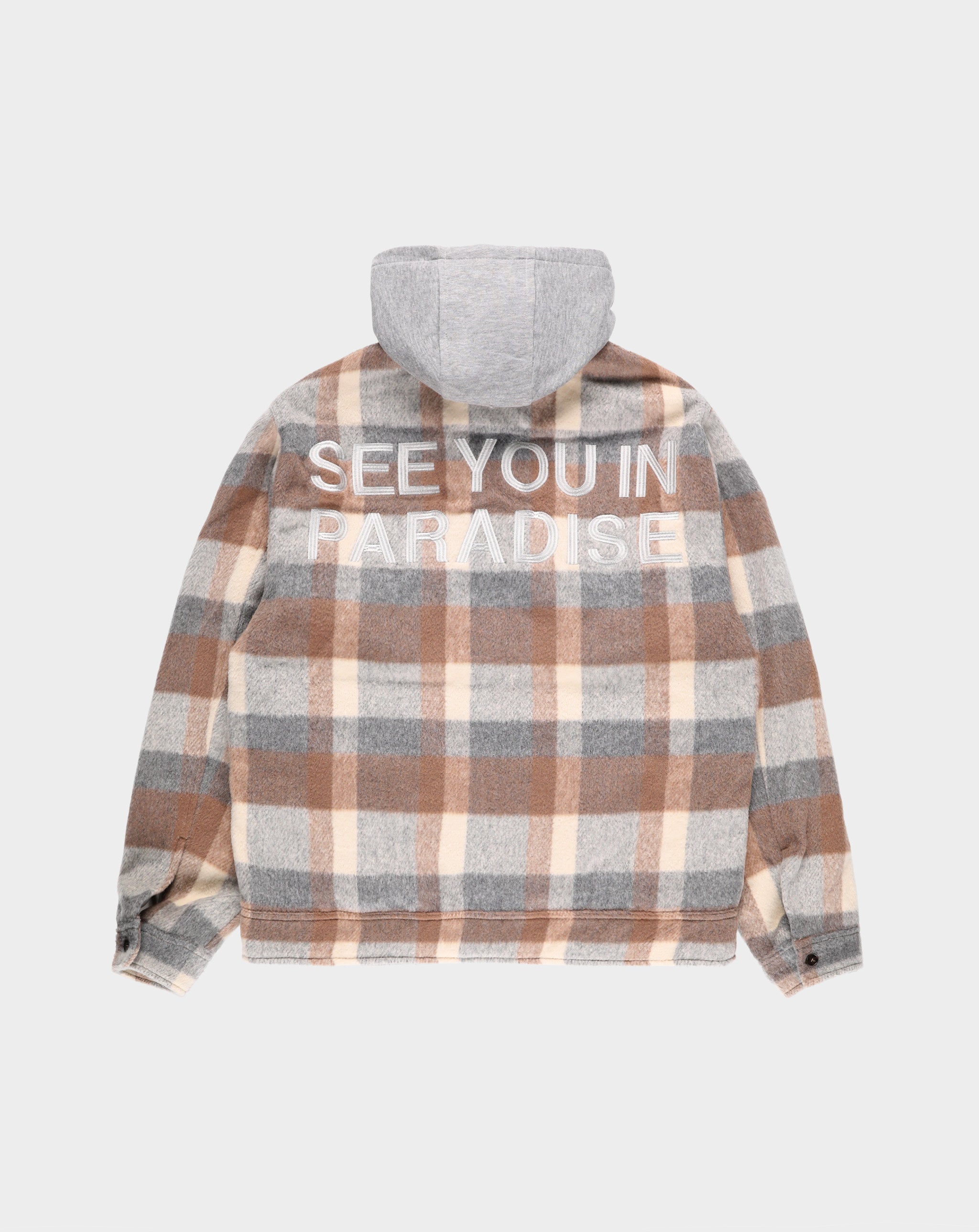 Flannel Over Shirt With Hood