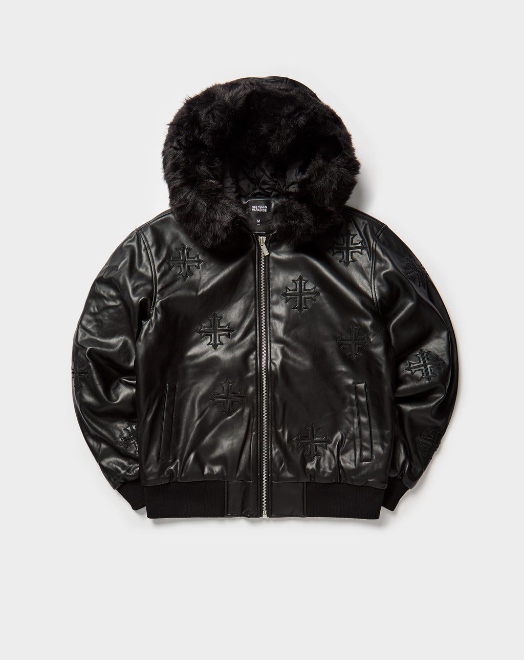 PU Bomber Fur Cross
