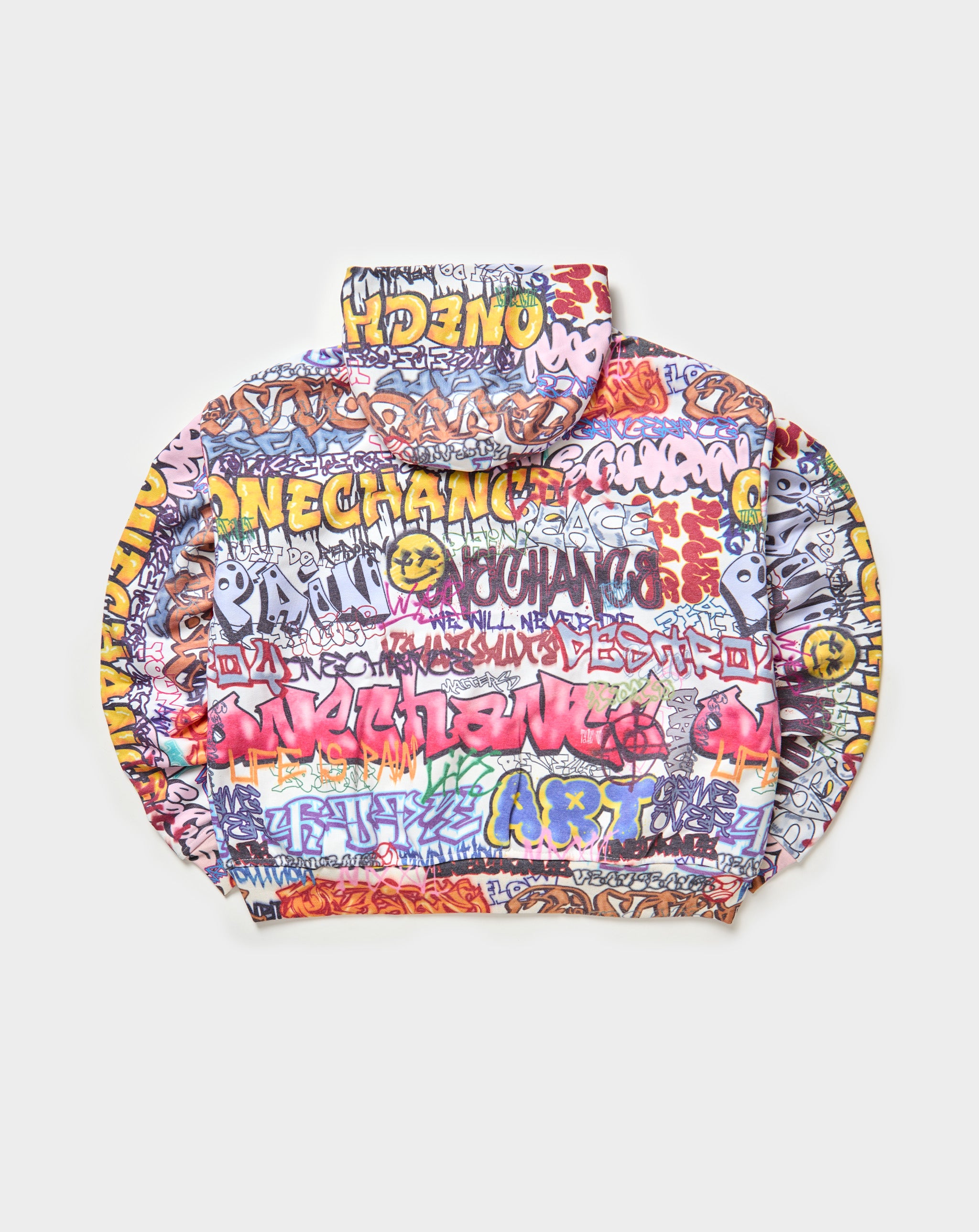 One Chance All Over Graffiti Zip Up. Underground Apparel. Rule of Next Streetwear.