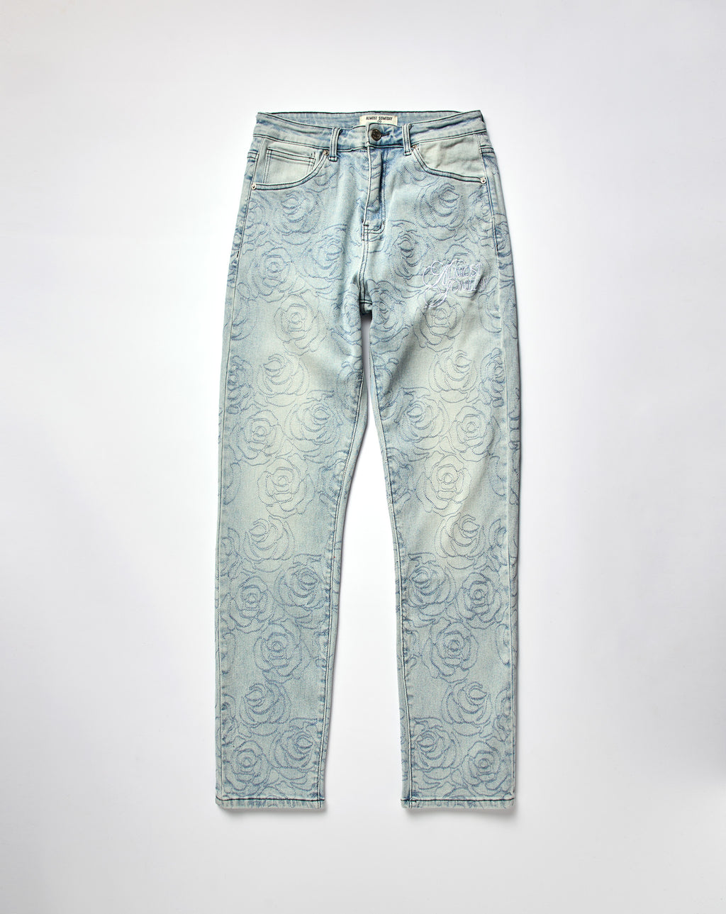 Rosette Embroidered Jeans