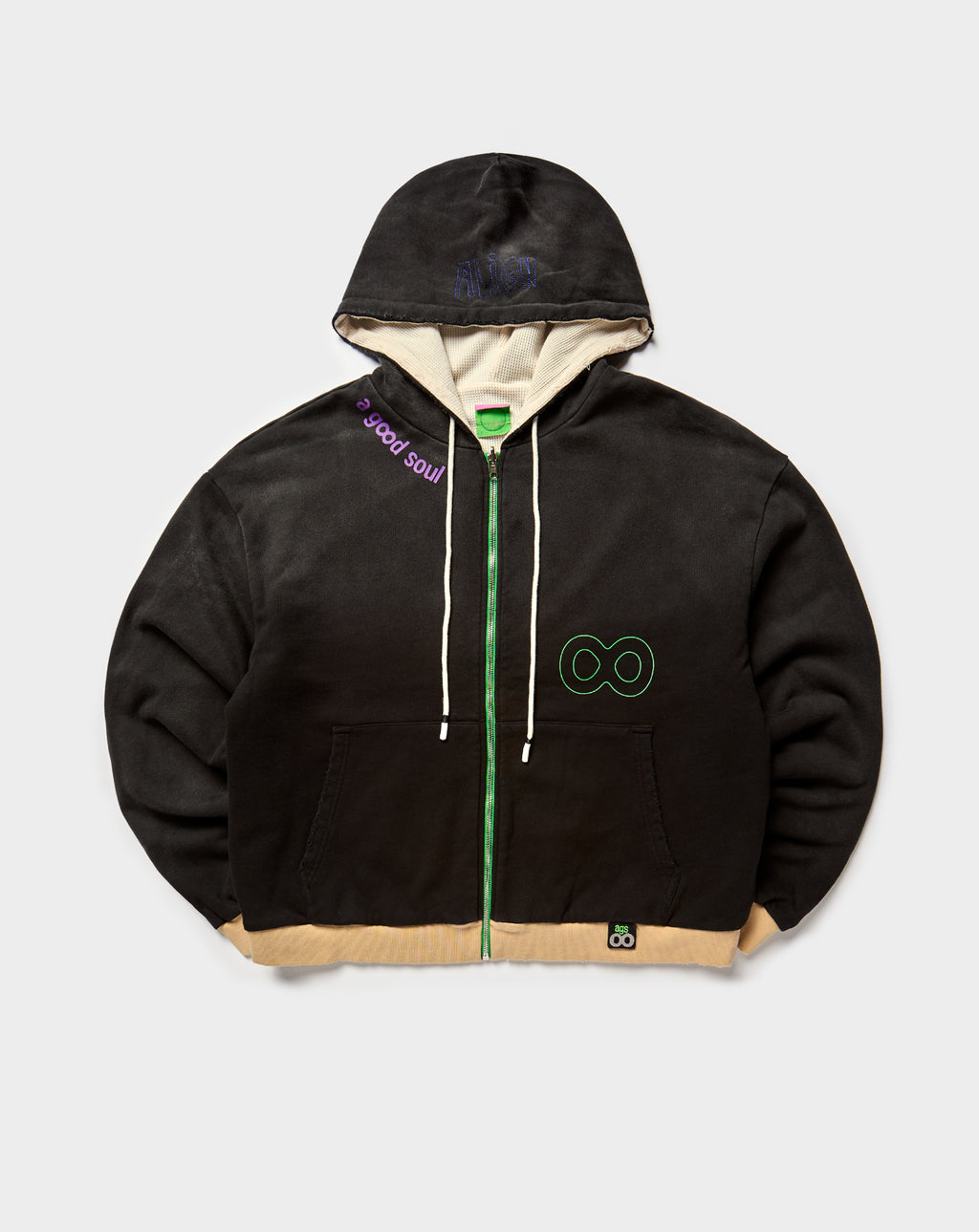 Contrast Reversible Zip-Up Hoodie