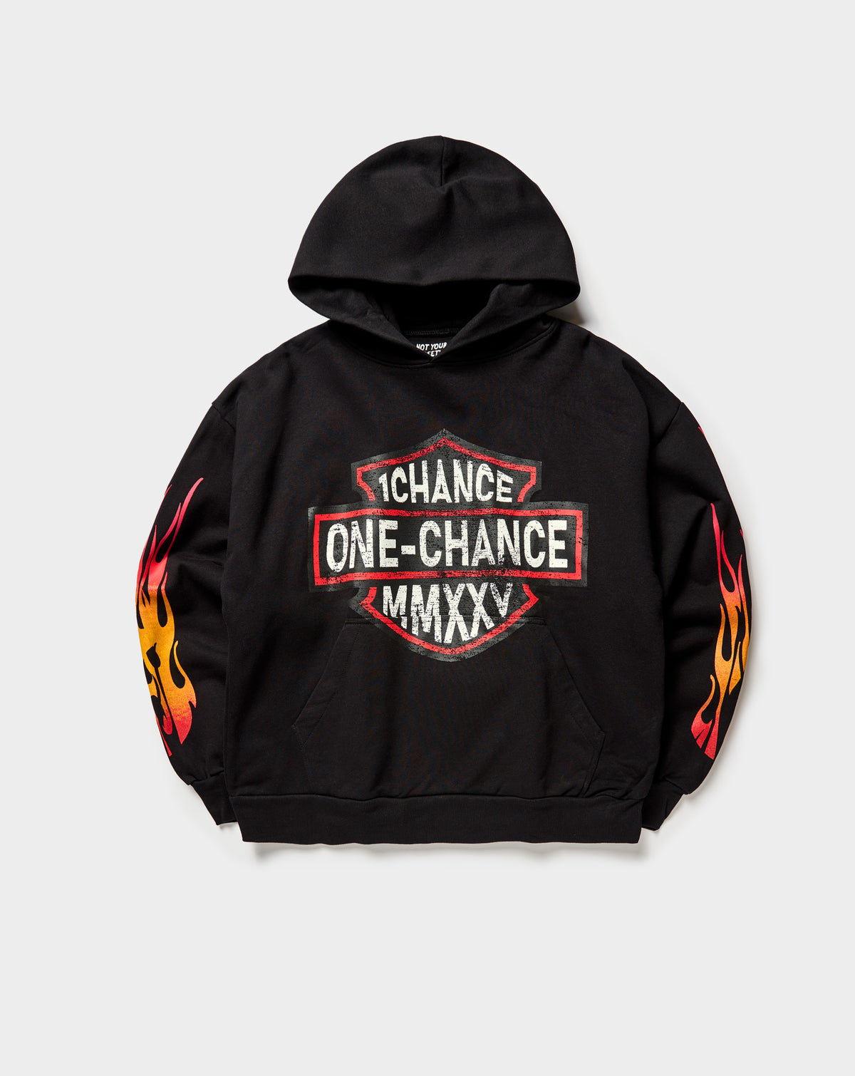 One Chance MMXXV Black Flame Hoodie - Rule of Next Apparel