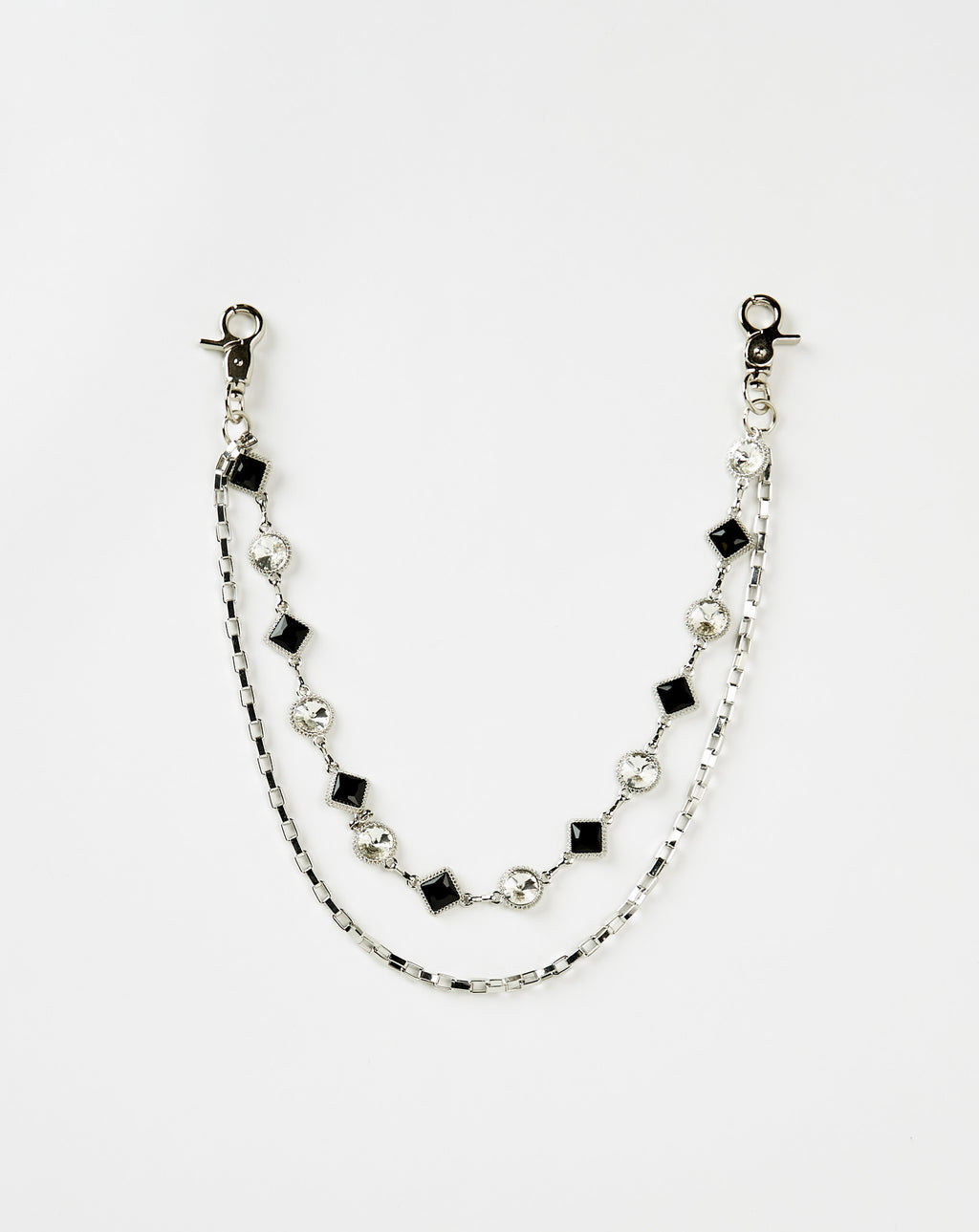 PRVT LBL Wallet Chain Black Clear Stone - Rule of Next Accessories