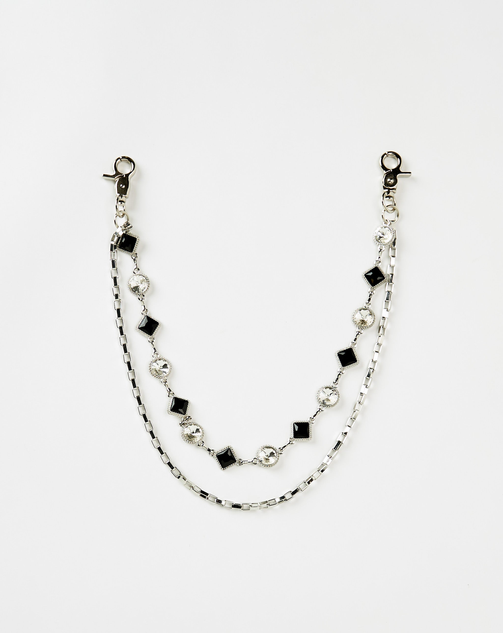 PRVT LBL Wallet Chain Black Clear Stone - Rule of Next Accessories