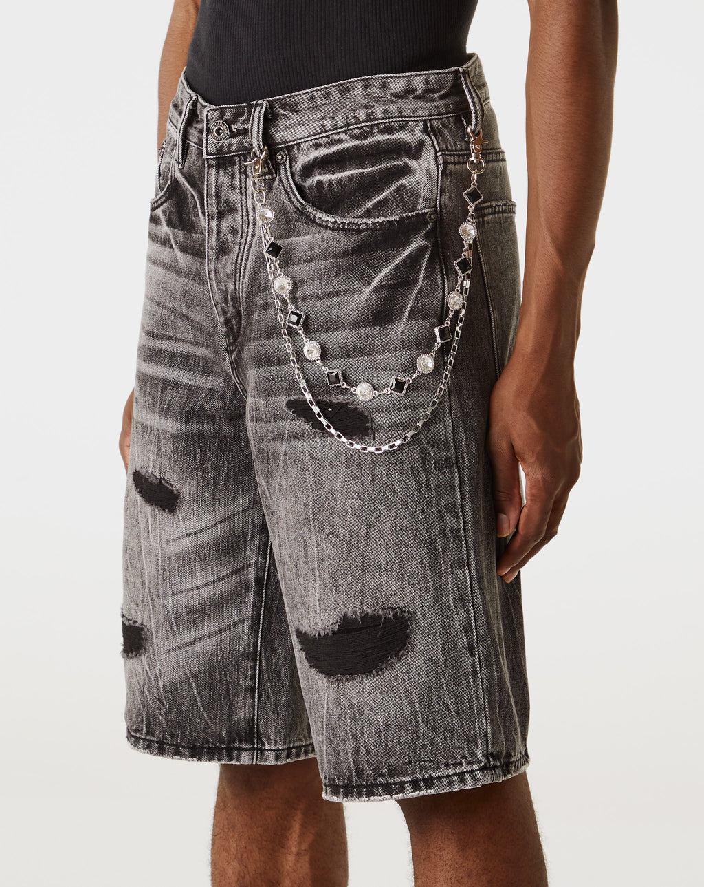 PRVT LBL Wallet Chain Black Clear Stone - Rule of Next Accessories