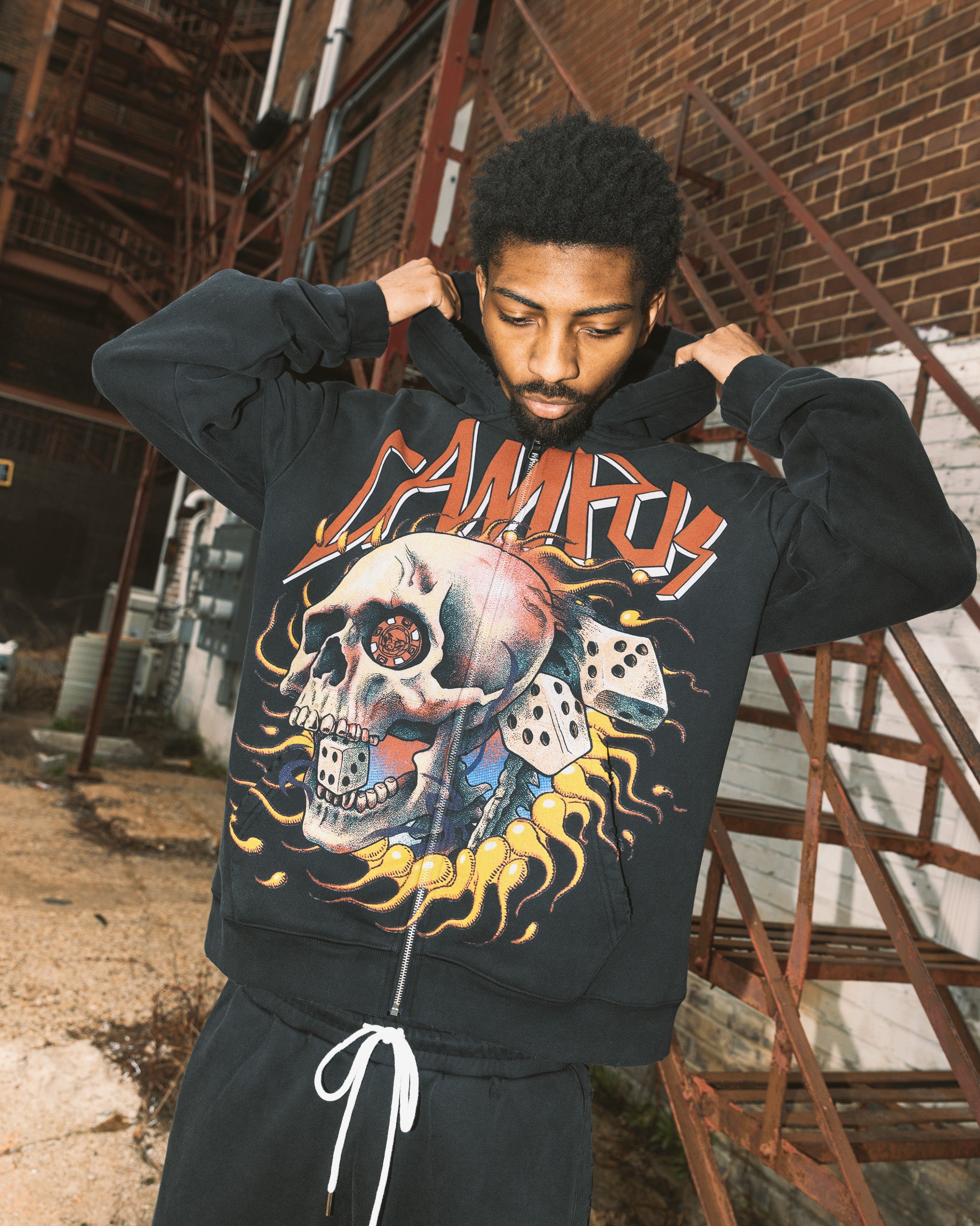 Campus Nocturne Zip Up Hoodie. Underground Apparel. Rule of Next Streetwear.