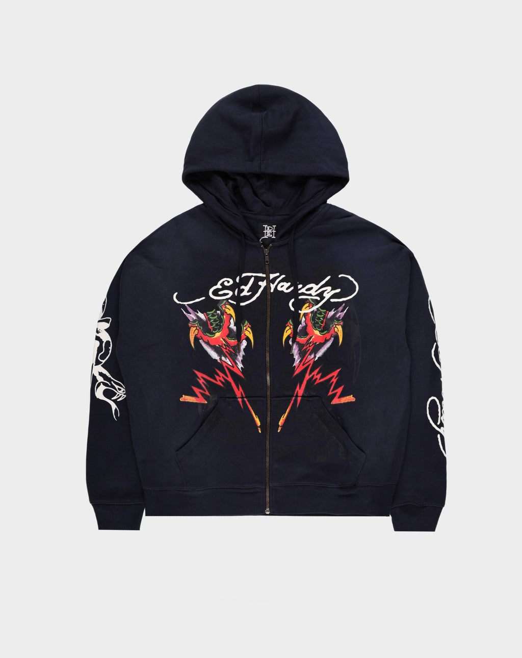 Ed Hardy Tiger Flame Boxy Zip Hoodie - Rule of Next Apparel