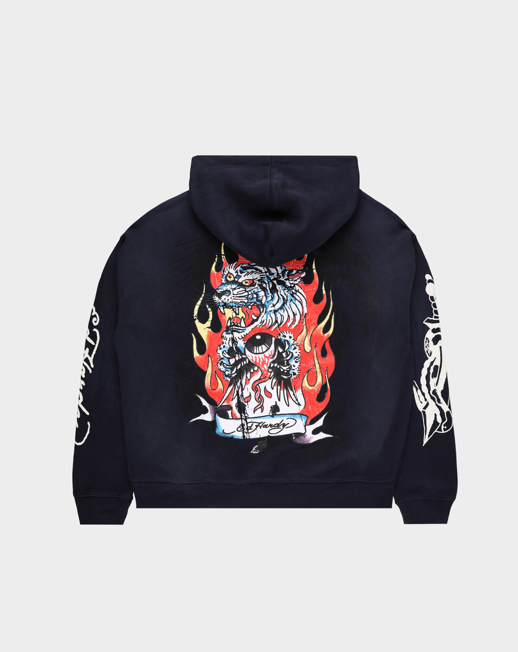 Ed Hardy Tiger Flame Boxy Zip Hoodie - Rule of Next Apparel