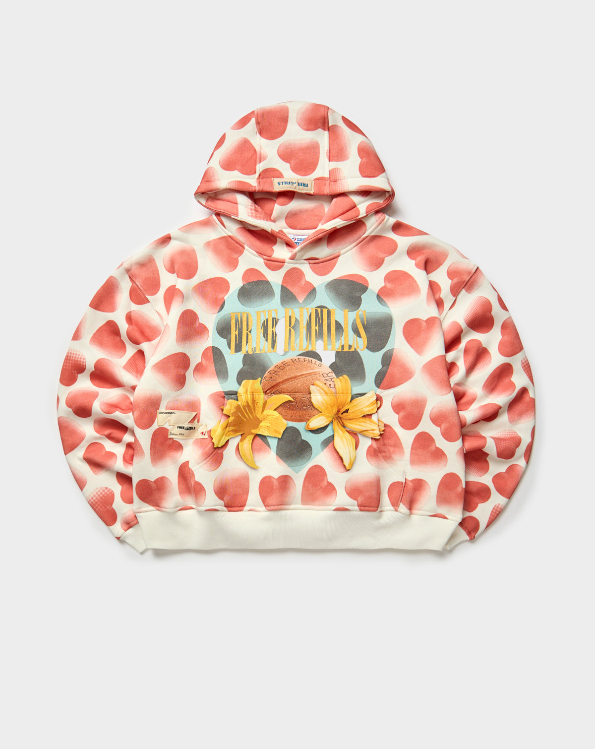 Free Refills Hearts Hoodie Off White