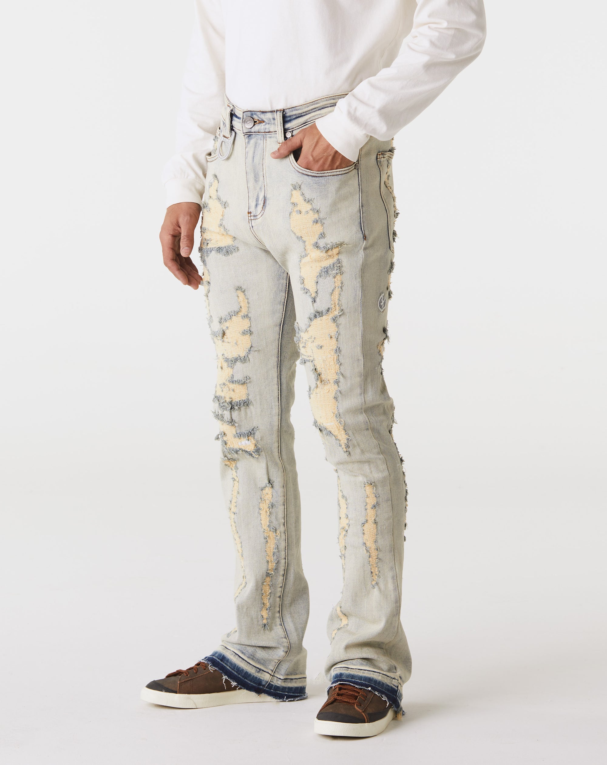 Gala Oxford Stacked Jeans - Rule of Next Apparel