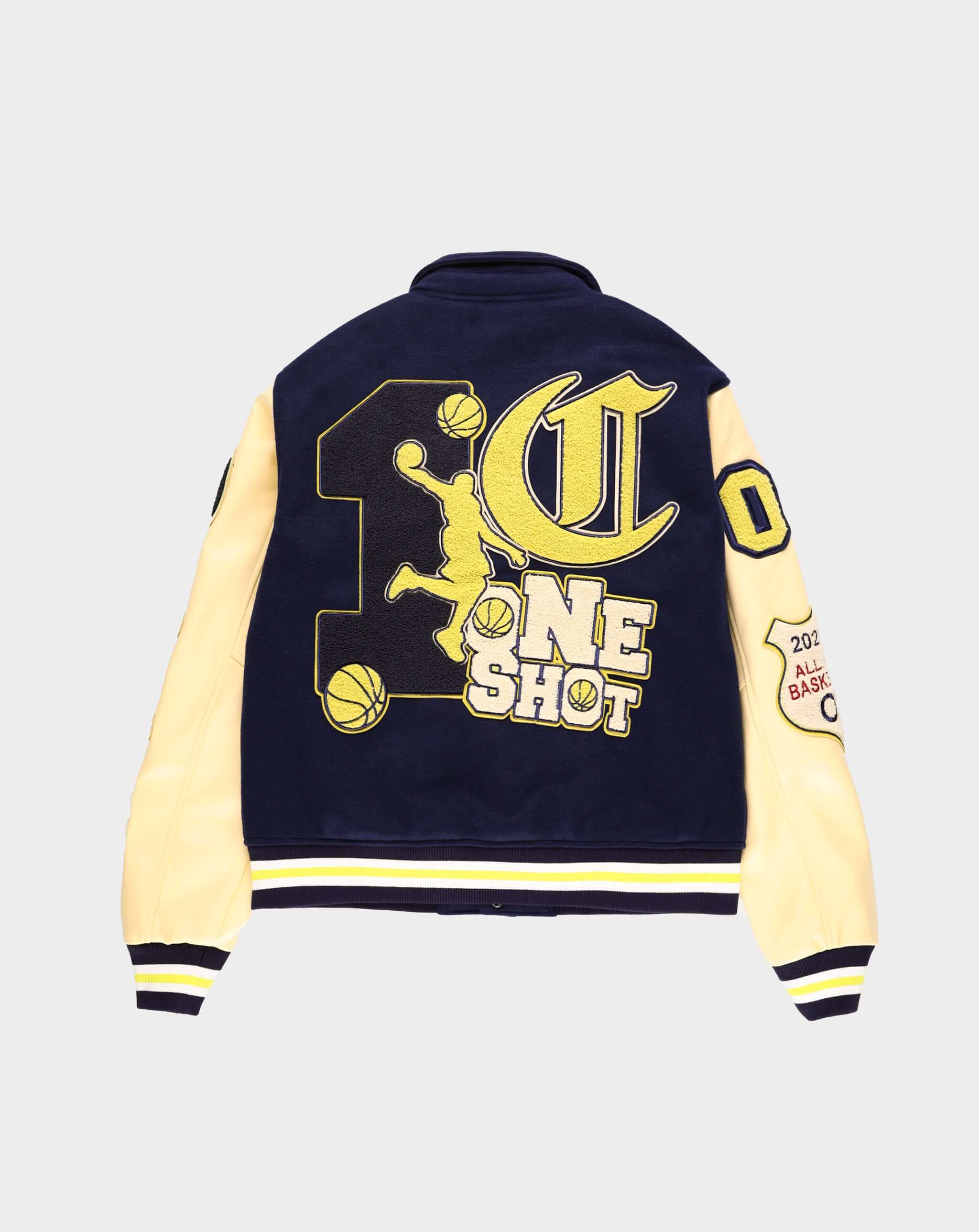 One Chance One Chance - One Shot Varsity Jacket - Navy Blue