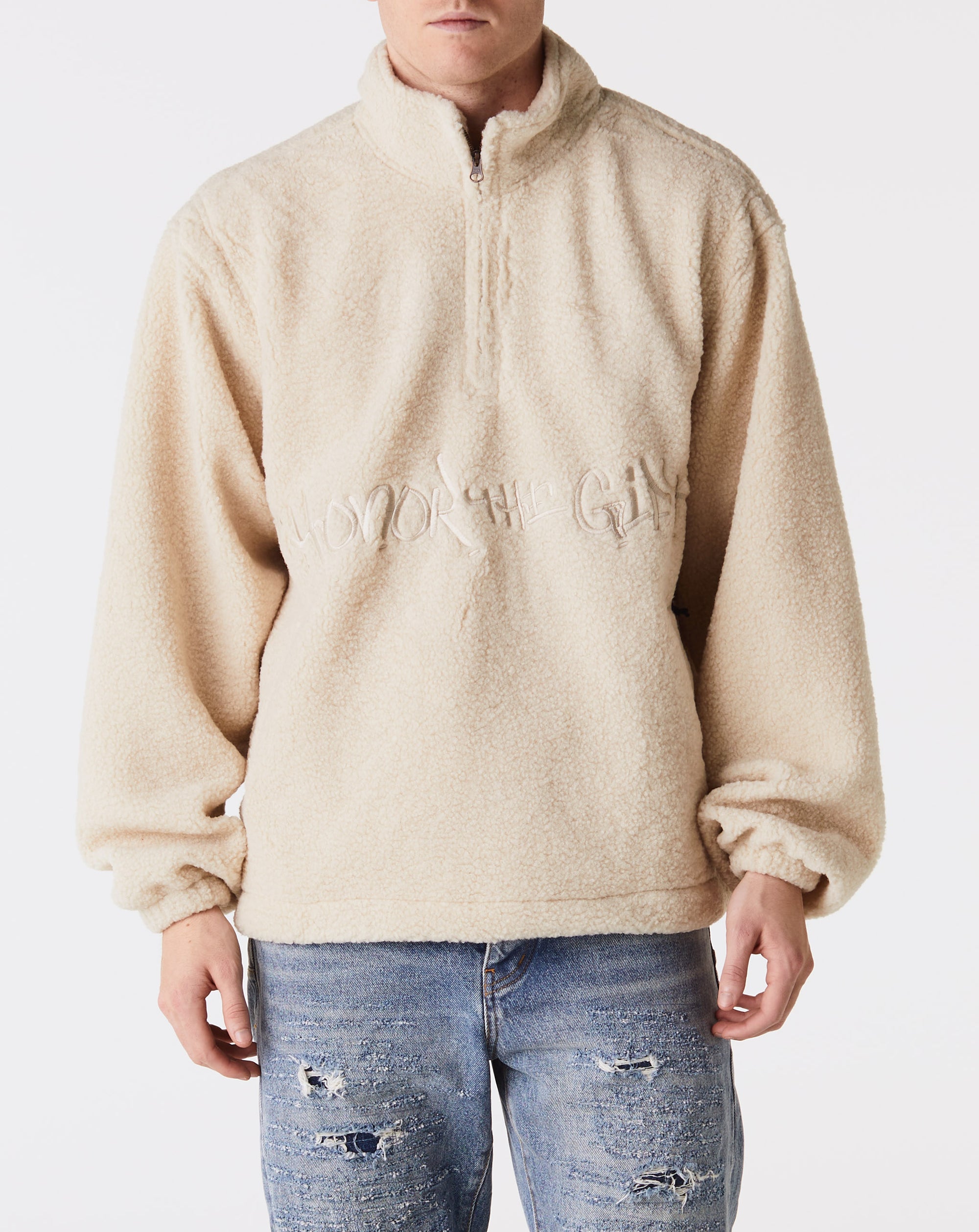 Honor The Gift Script Sherpa Pullover - Rule of Next Apparel