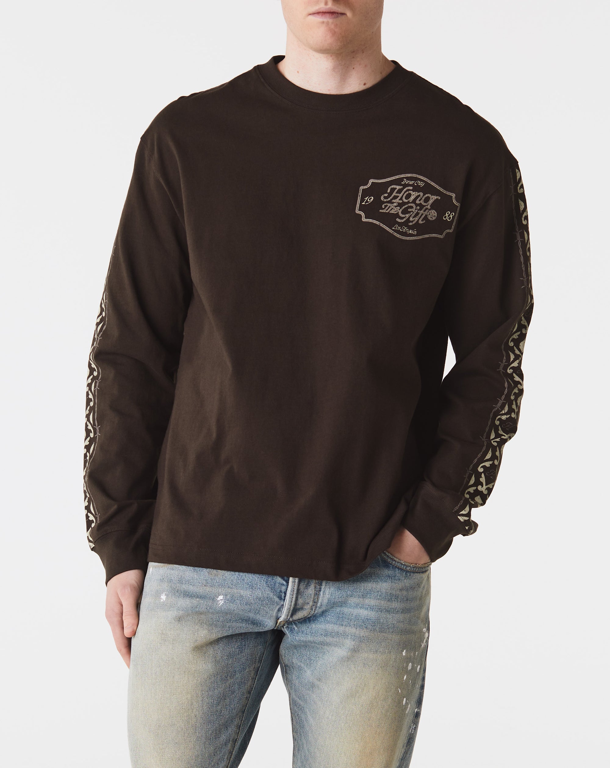 Honor The Gift Pattern Long Sleeve T-Shirt - Rule of Next Apparel