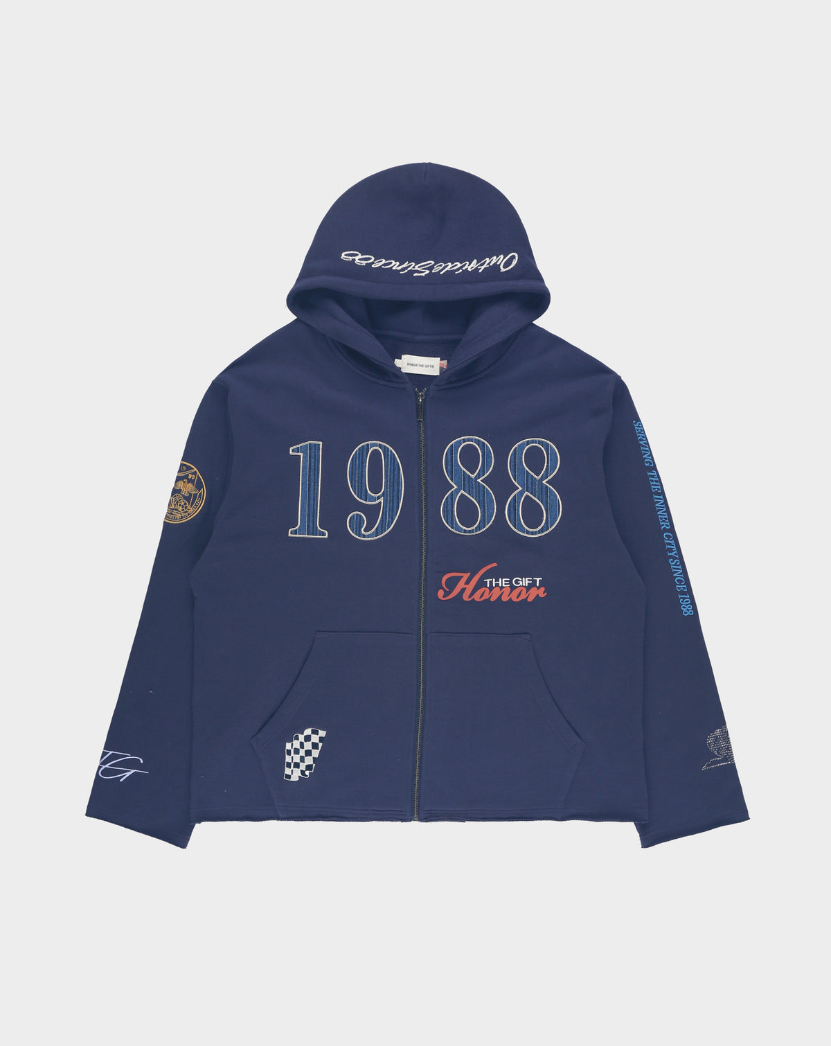 Honor The Gift 1988 Tattoo Full Zip Hoodie - Rule of Next Apparel