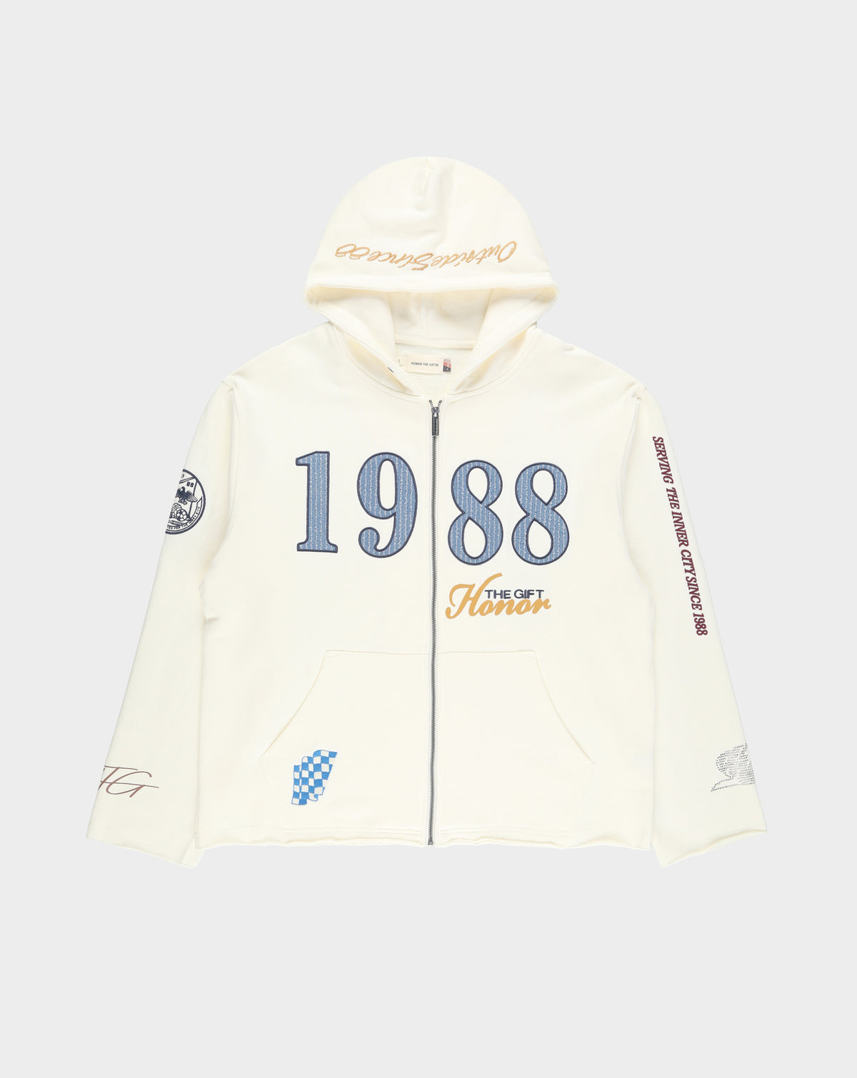 Honor The Gift 1988 Tattoo Full Zip Hoodie - Rule of Next Apparel