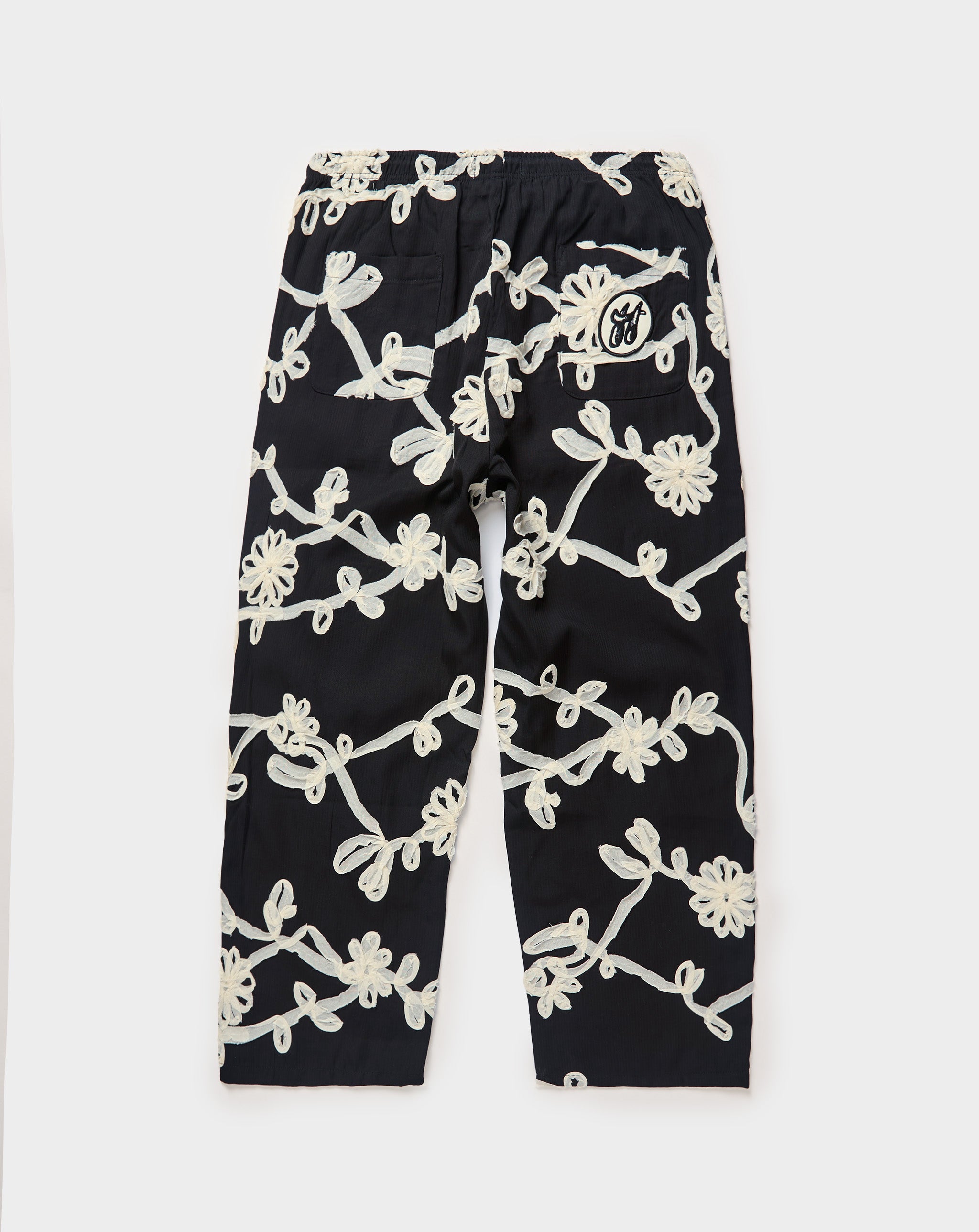Floral Ribbon Ankle Pants