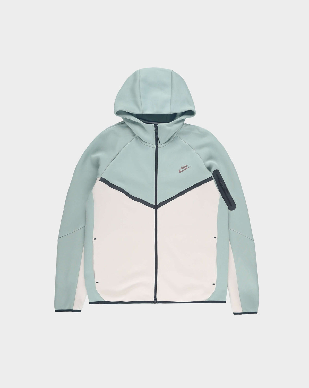 Nike Tech Fleece Full-Zip Windrunner Hoodie in Dusty Sage / Light Orewood Brown / Plum Eclipse