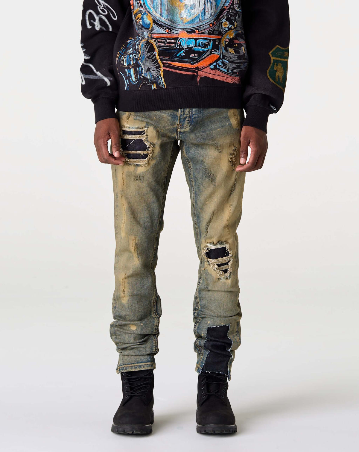 PRVT LBL Skinny Ripped Jean in Vintage