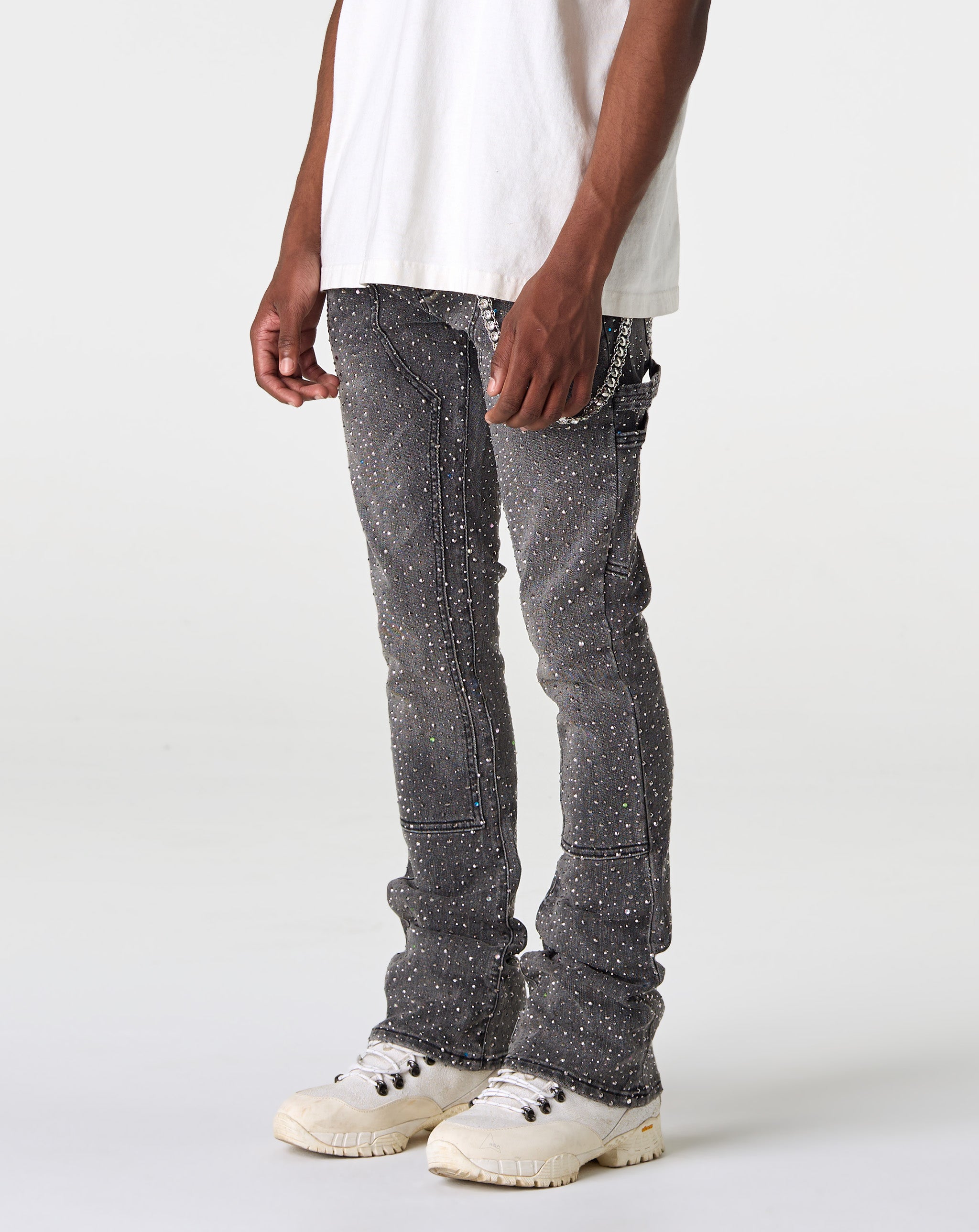 Stacked Rhinestone Jean