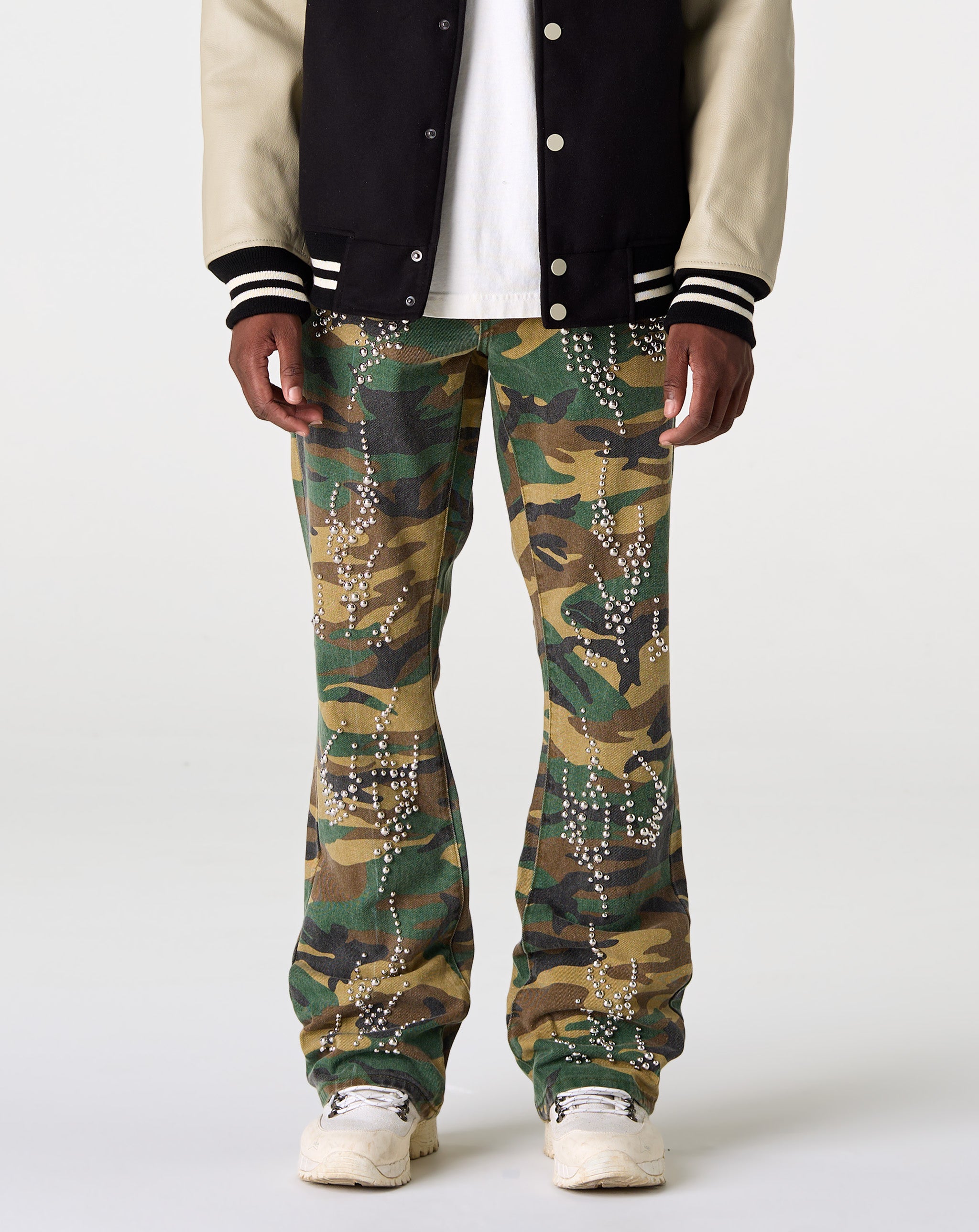 Stacked Camo Studded Pant