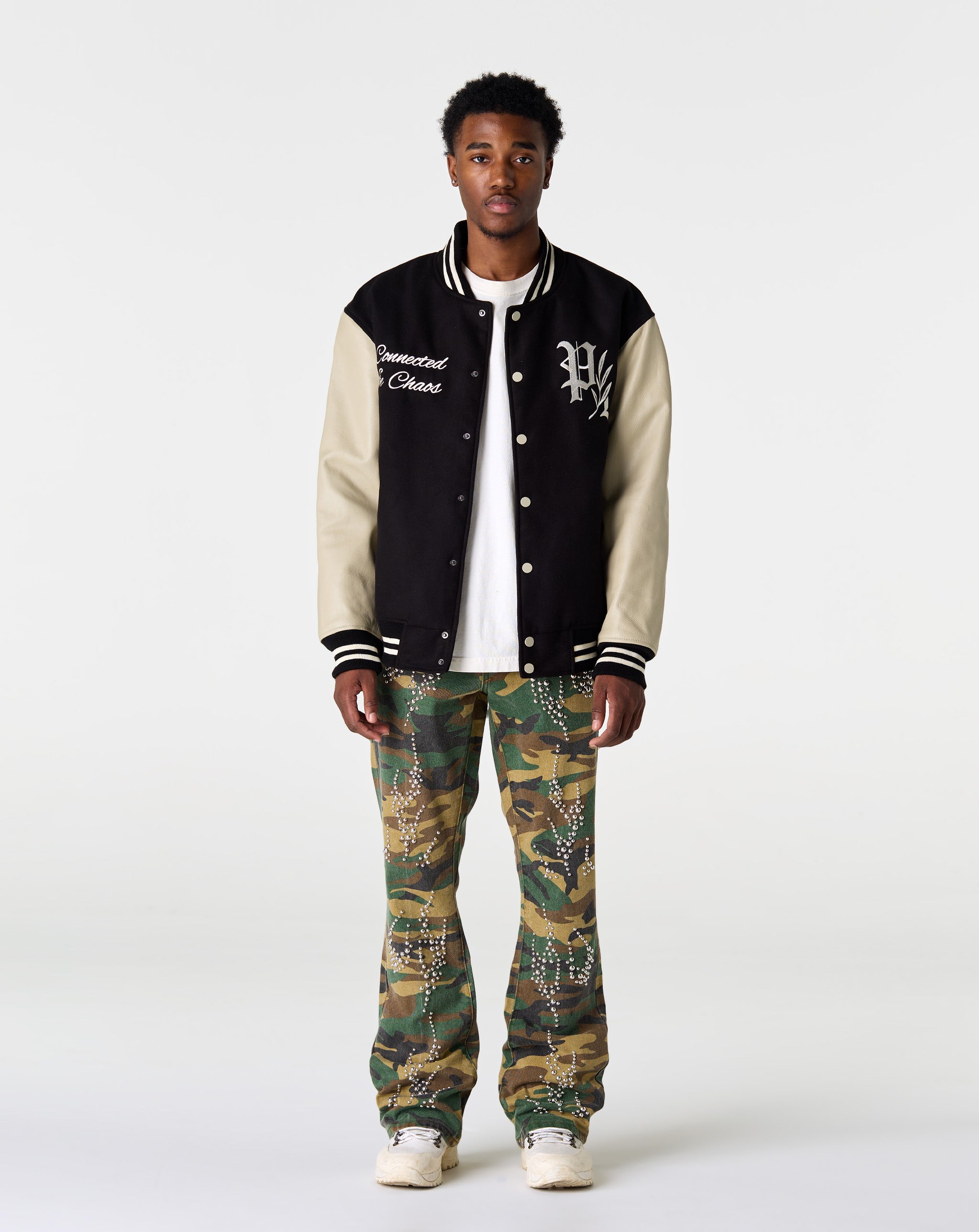 Stacked Camo Studded Pant