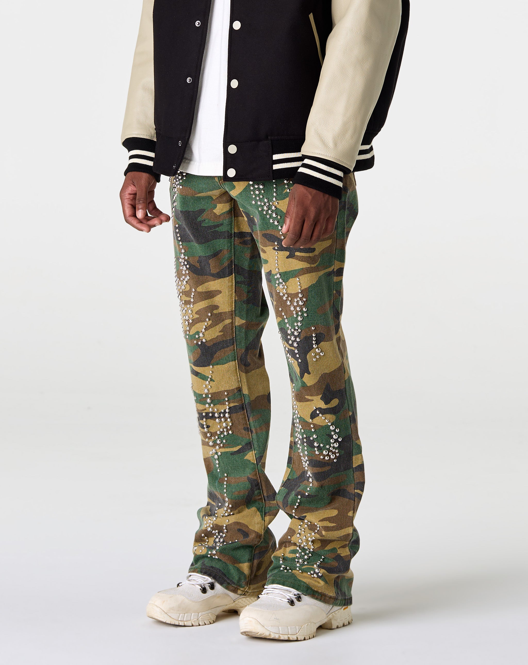 Stacked Camo Studded Pant