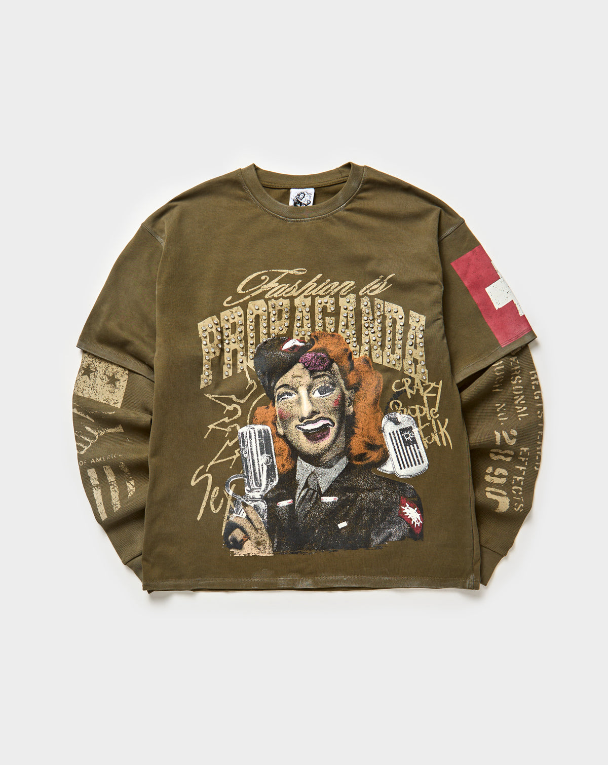 Elohm Manufactured Perfection Long Sleeve T-Shirt in Olive