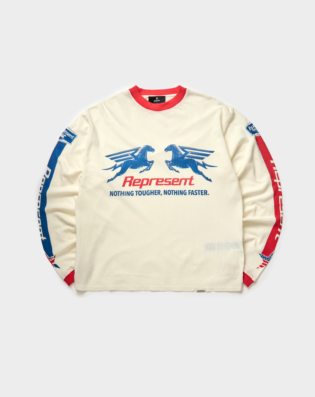 Represent Mesh Pegasus Long Sleeve T-Shirt. Underground Apparel. Rule of Next Streetwear.