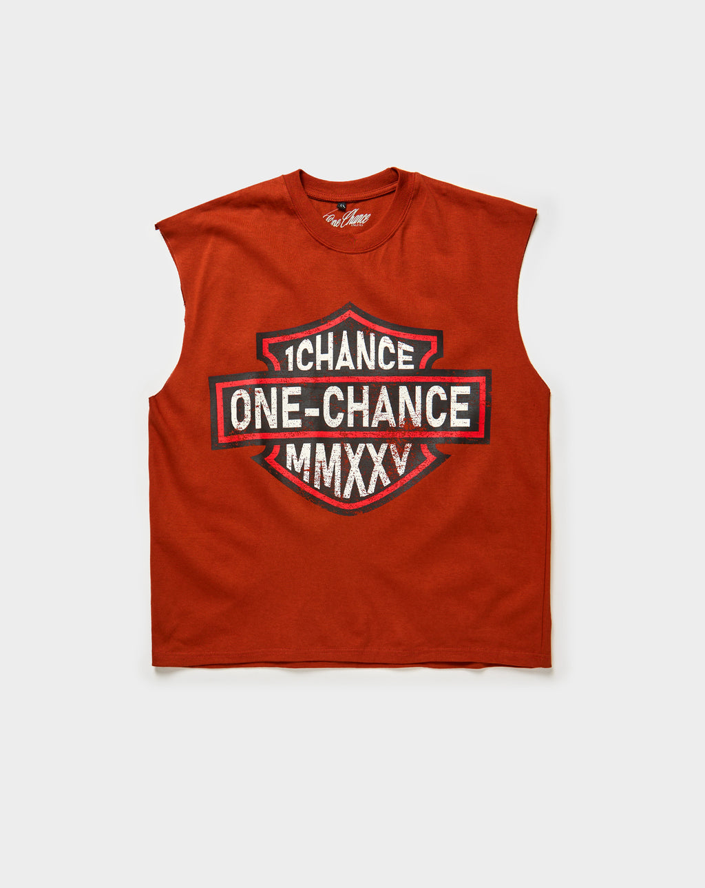 One Chance MMXXV Sleeveless Tee. Underground Apparel. Rule of Next Streetwear.
