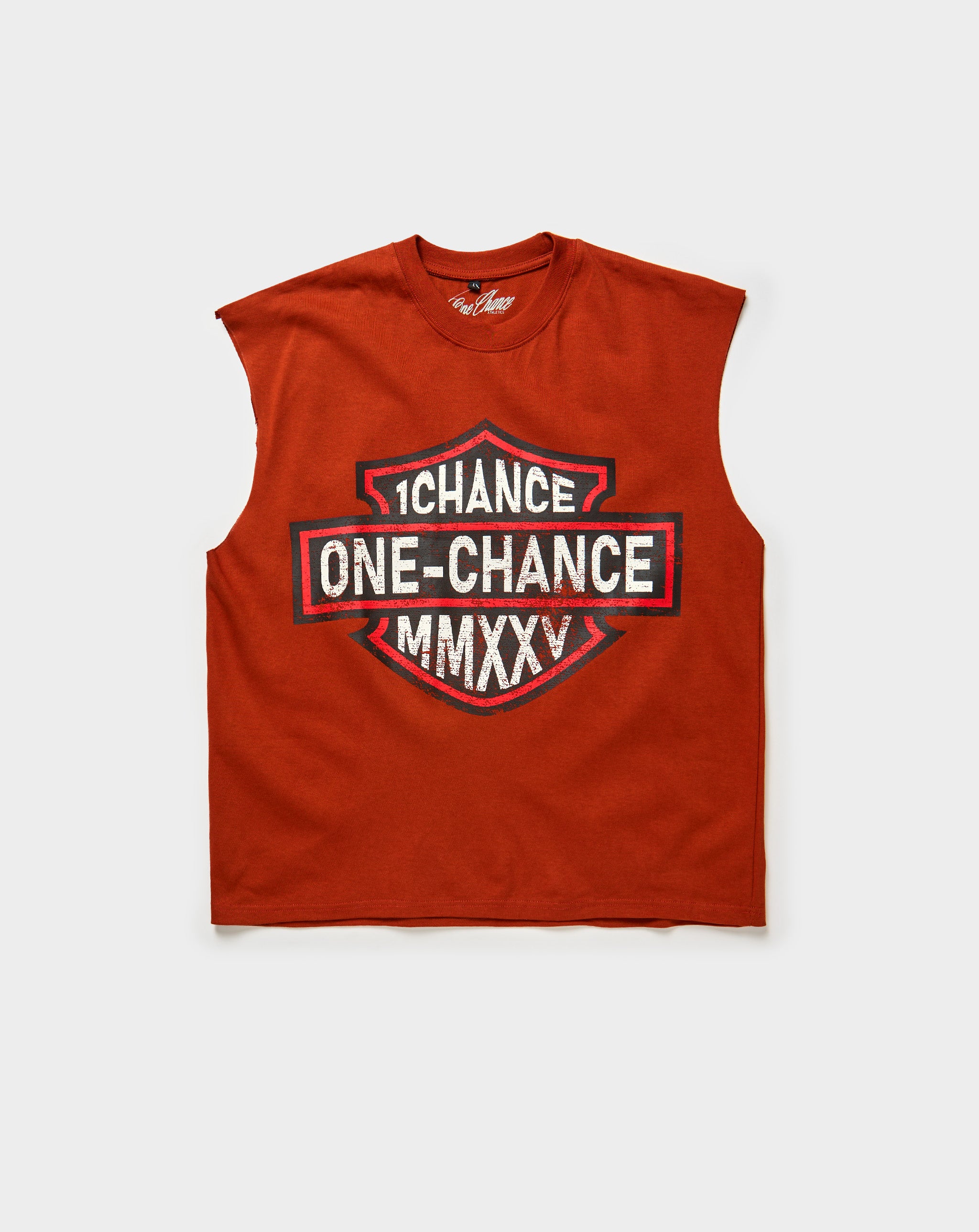 One Chance MMXXV Sleeveless Tee. Underground Apparel. Rule of Next Streetwear.