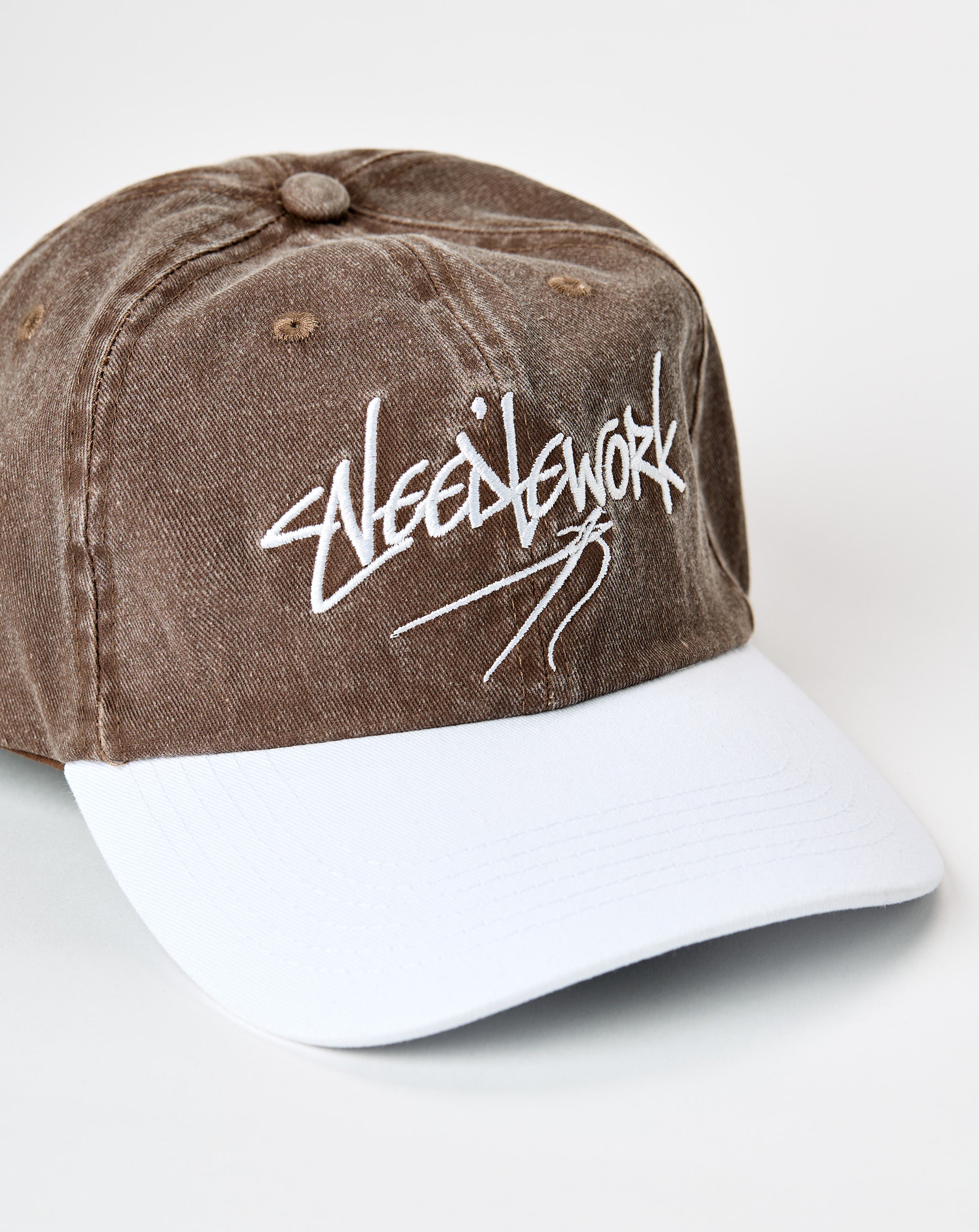 Needlework Baseball Distressed Hat. Underground Accessories. Rule of Next Streetwear.