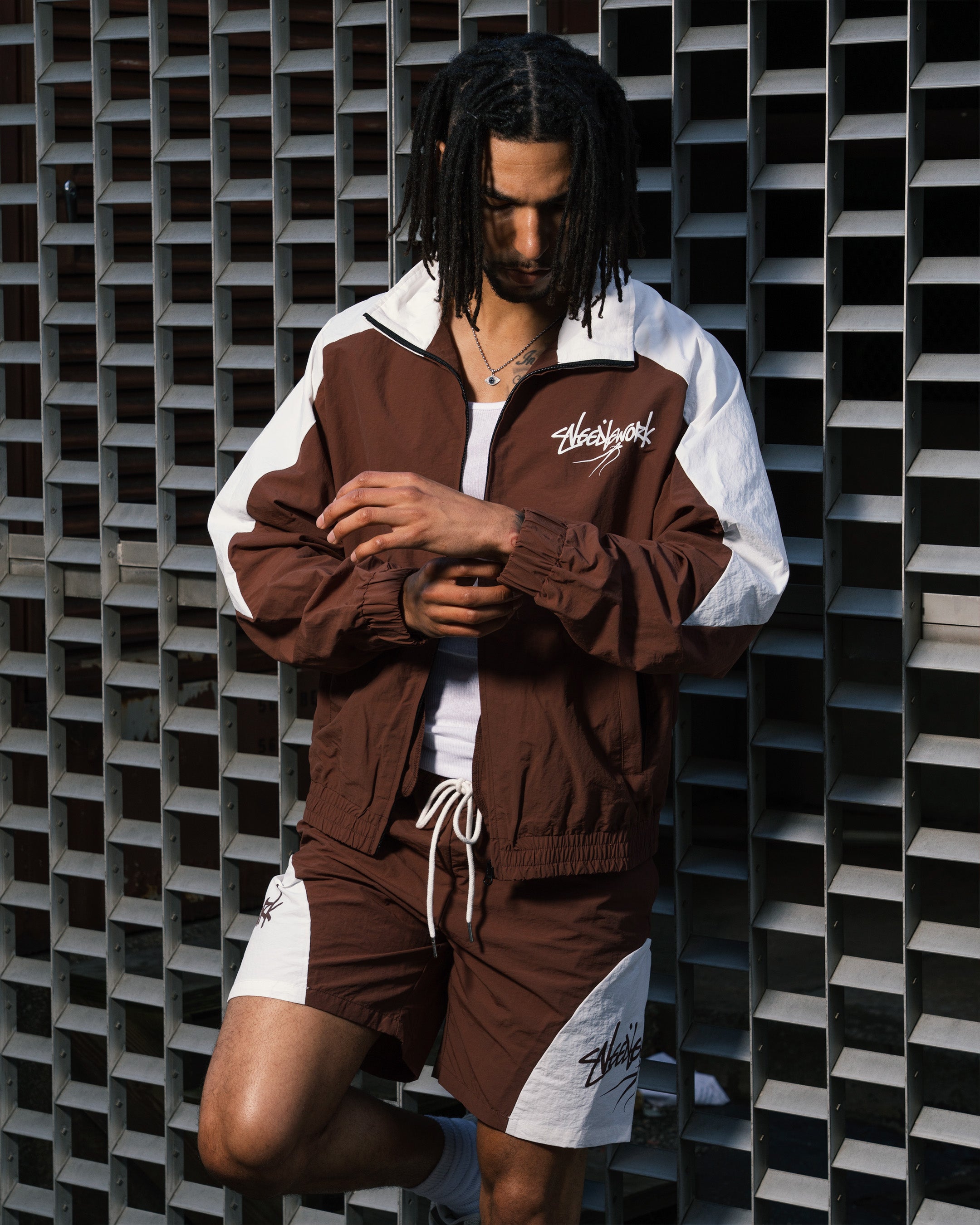 Needlework Heritage Track Shorts. Underground Apparel. Rule of Next Streetwear.