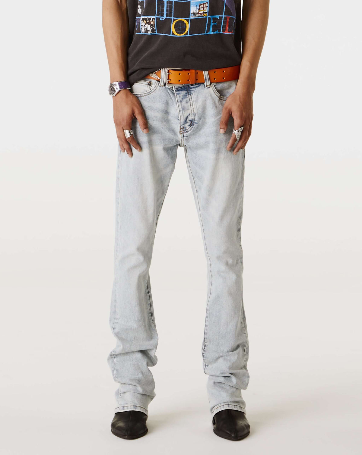 PRVT LBL Basic Flare Jean in Light Blue