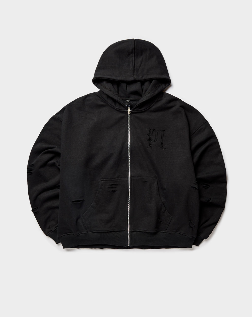 Ripped Rhinestones Hoodie