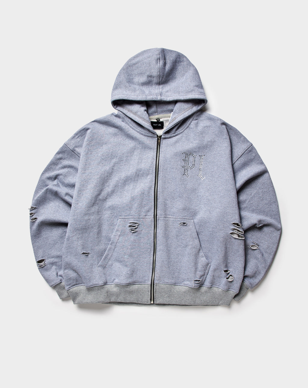 Ripped Rhinestones Hoodie