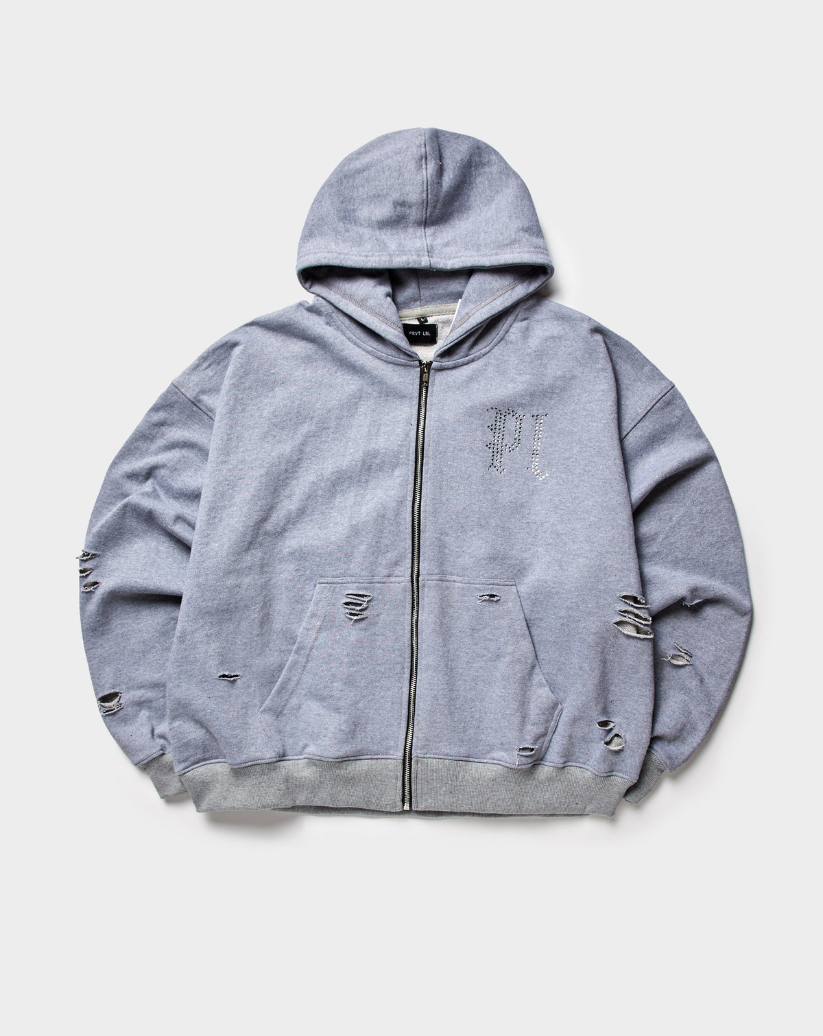 Ripped Rhinestones Hoodie