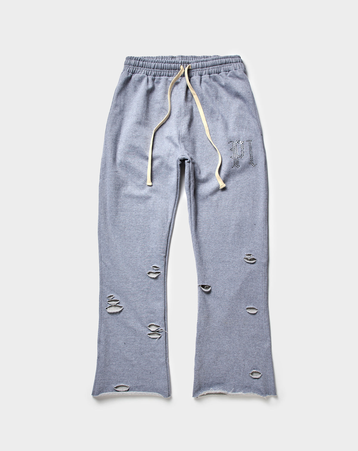 Ripped Rhinestones Sweatpants