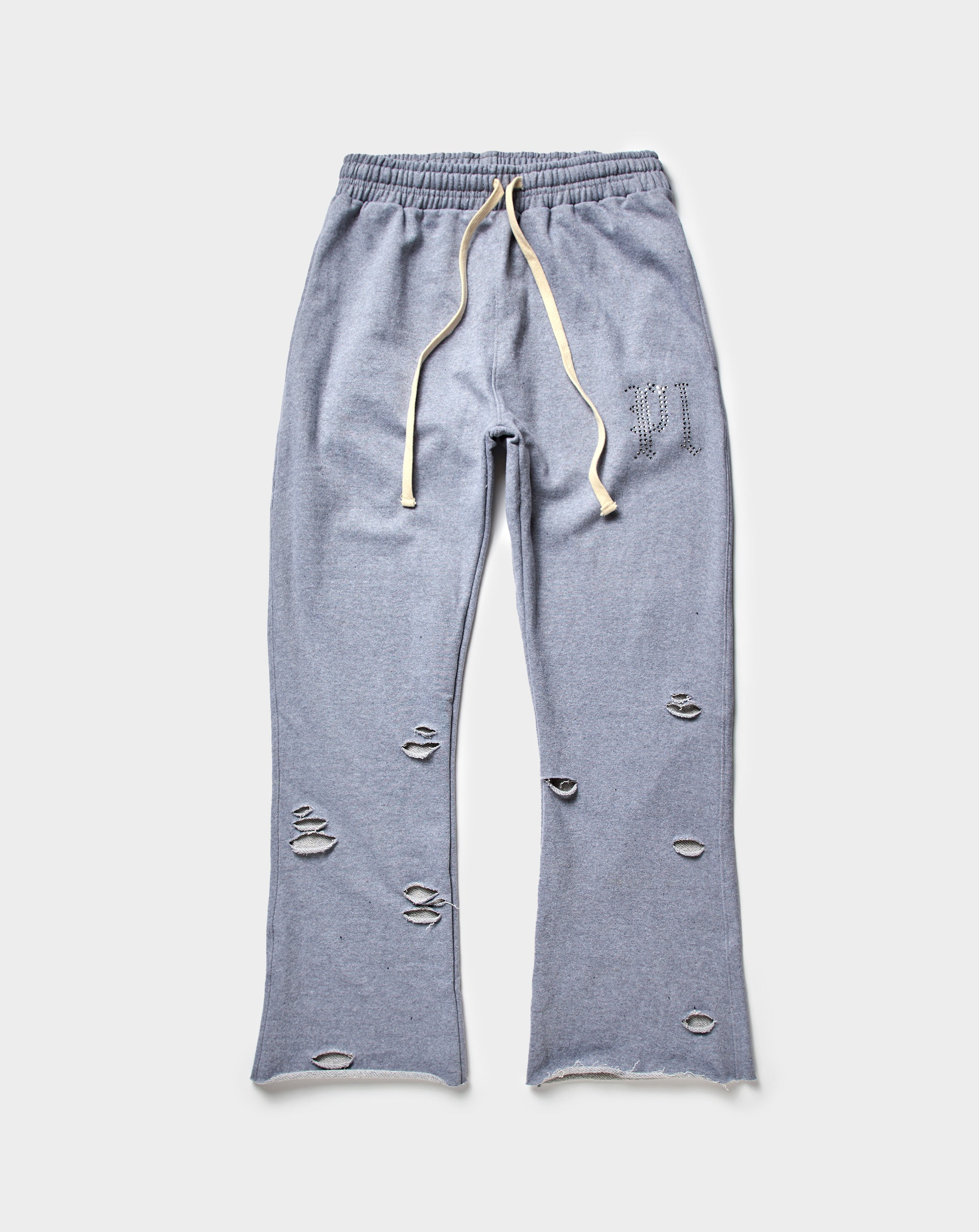 Ripped Rhinestones Sweatpants