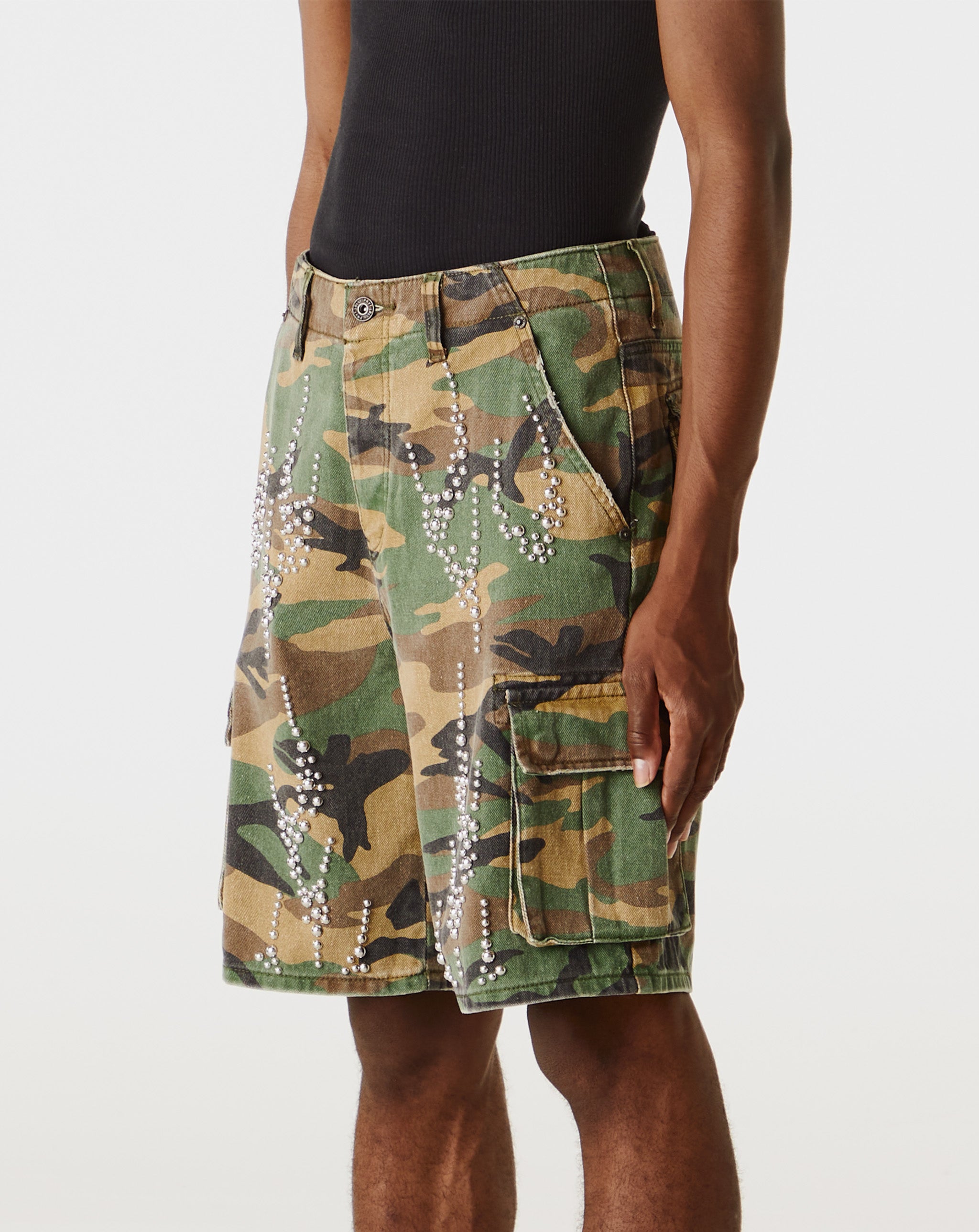 PRVT LBL Camo Jort With Studs - Rule of Next Apparel