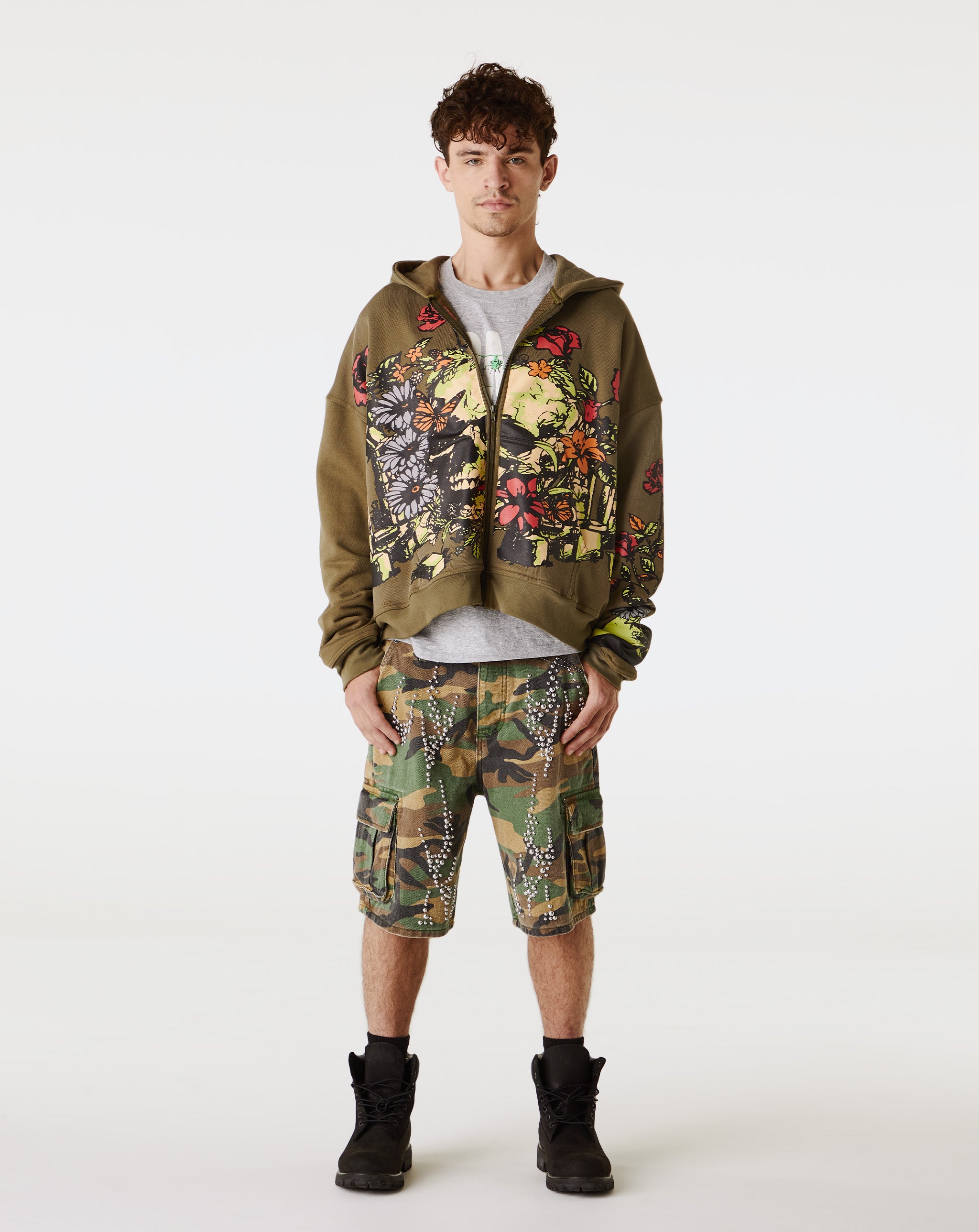 PRVT LBL Camo Jort With Studs - Rule of Next Apparel