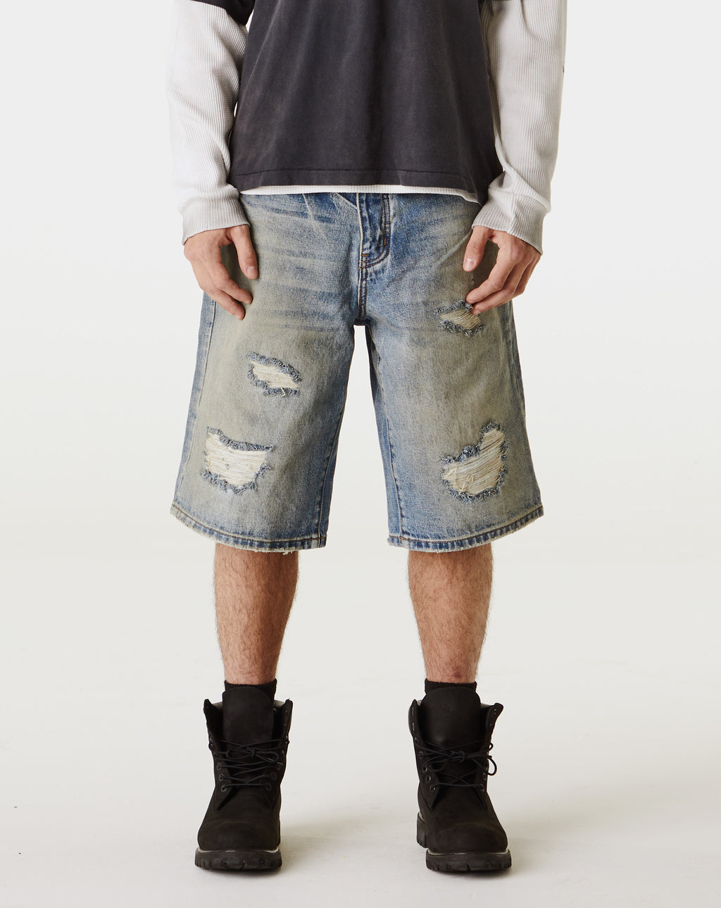 PRVT LBL Distressed Denim Short - Rule of Next Apparel