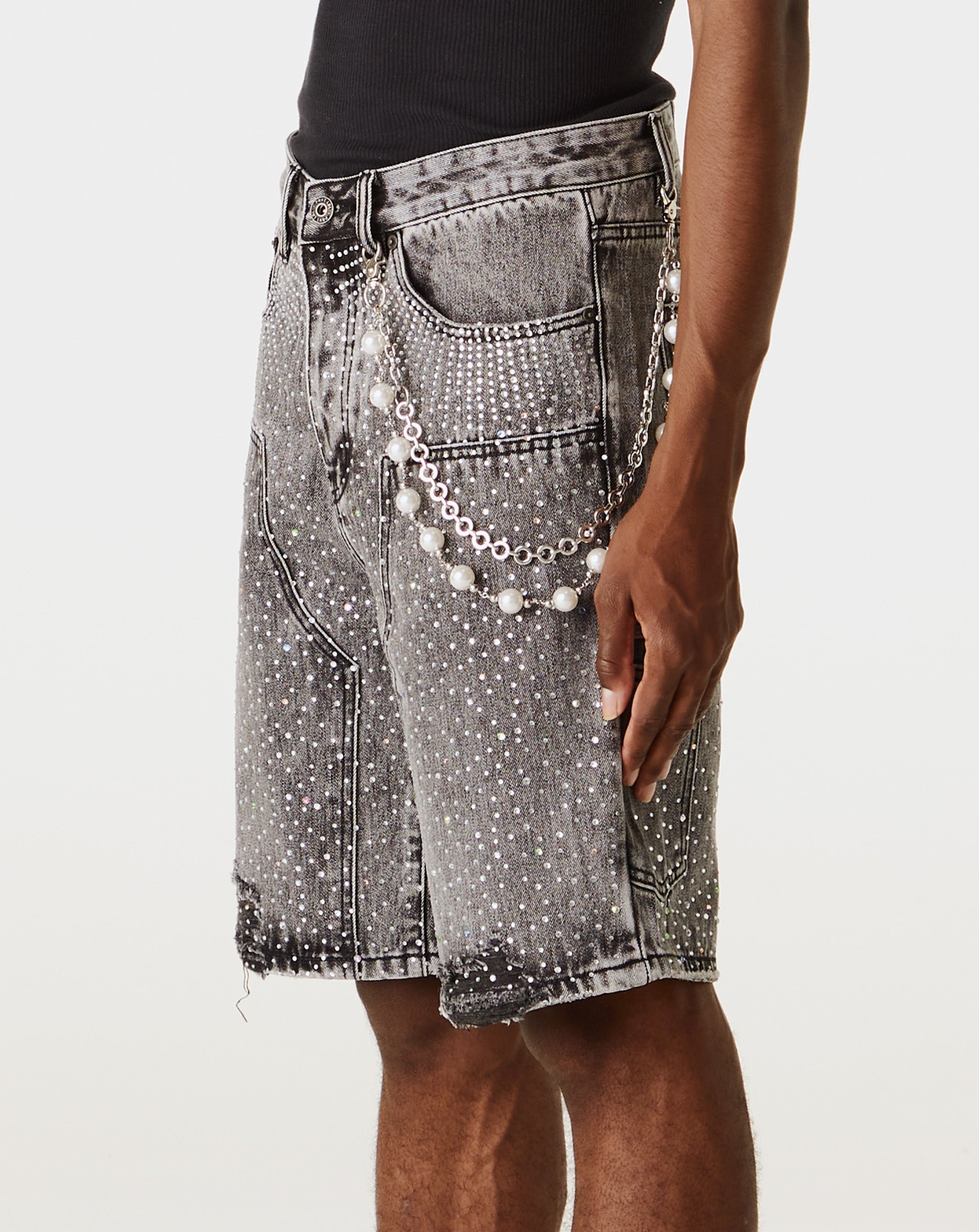 PRVT LBL Short With Rhinestones - Rule of Next Apparel