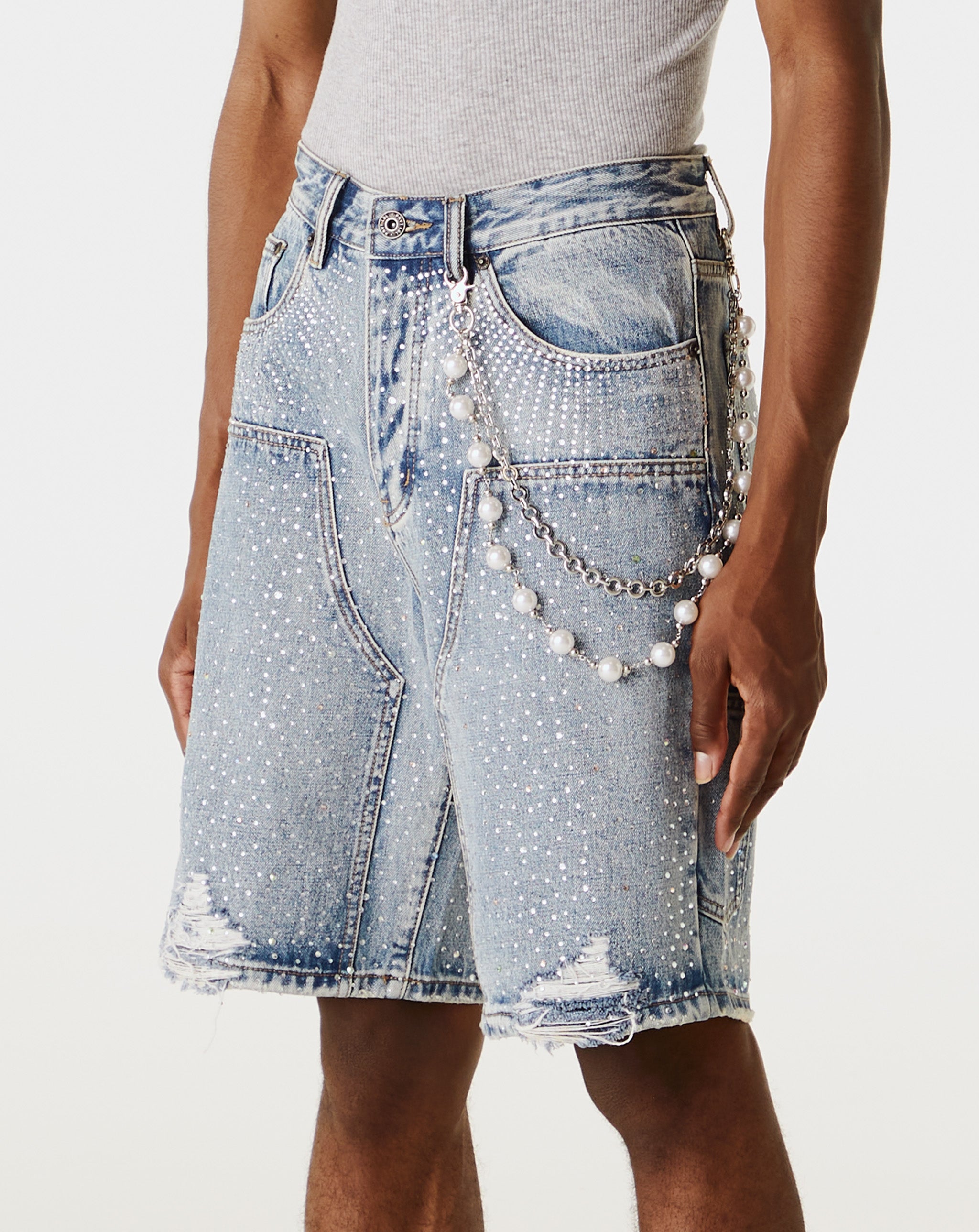 PRVT LBL Short With Rhinestones - Rule of Next Apparel