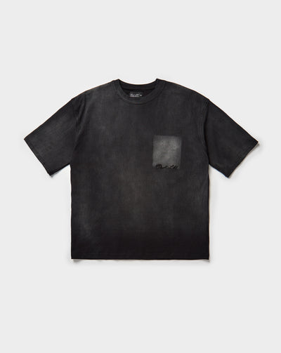 PRVT LBL Shadow Pocket T-Shirt in Washed Black